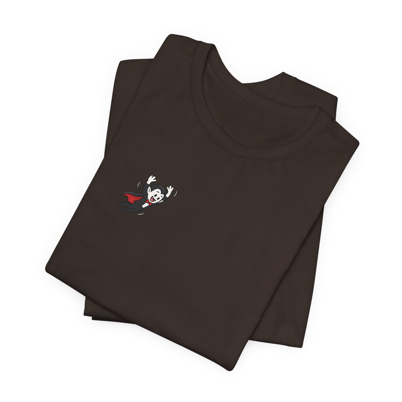 Cute Cartoon Vampire Jumping Into Coffin Halloween Graphic Tee - Image 3