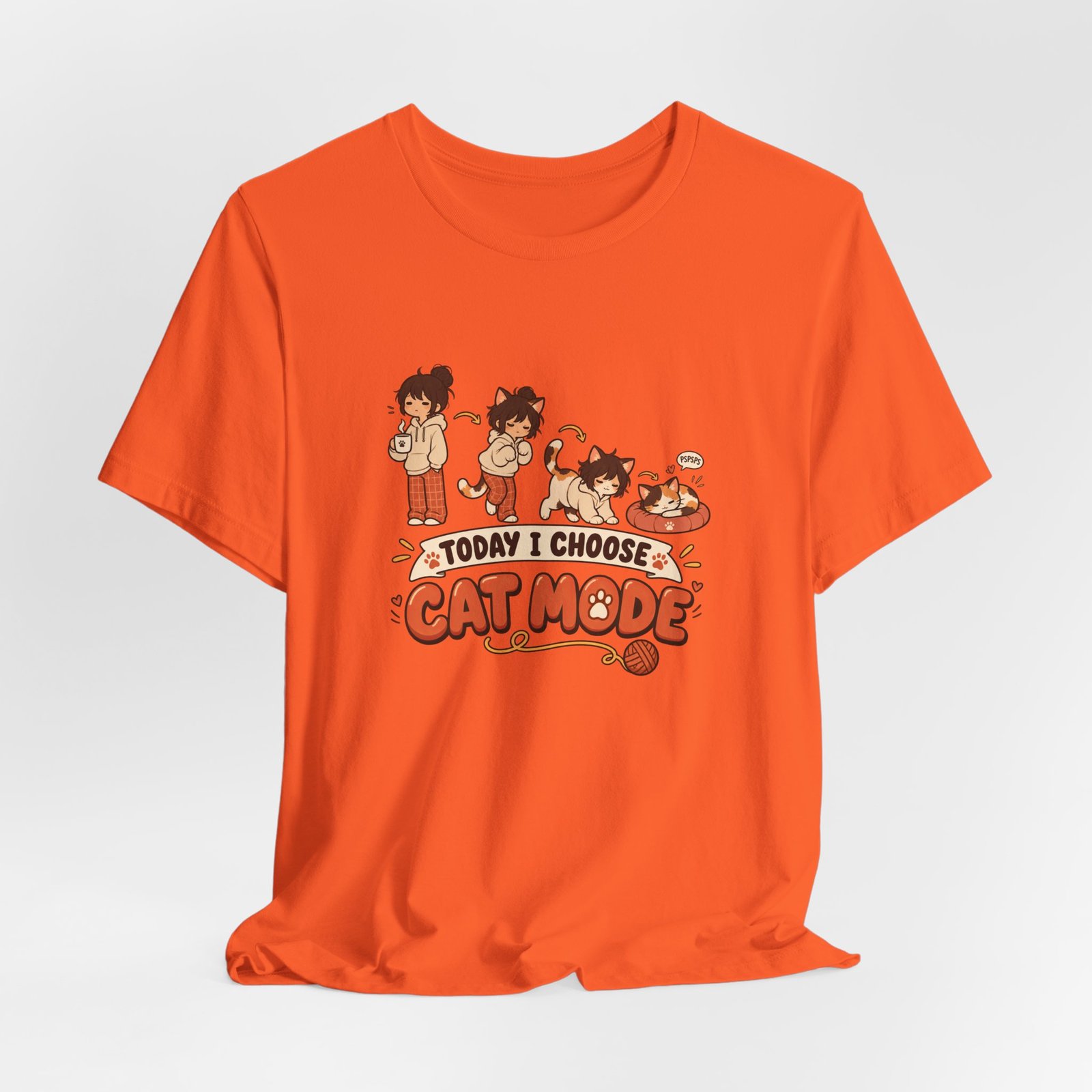 Cat Mode Transformation Cartoon Graphic Tee - Image 8