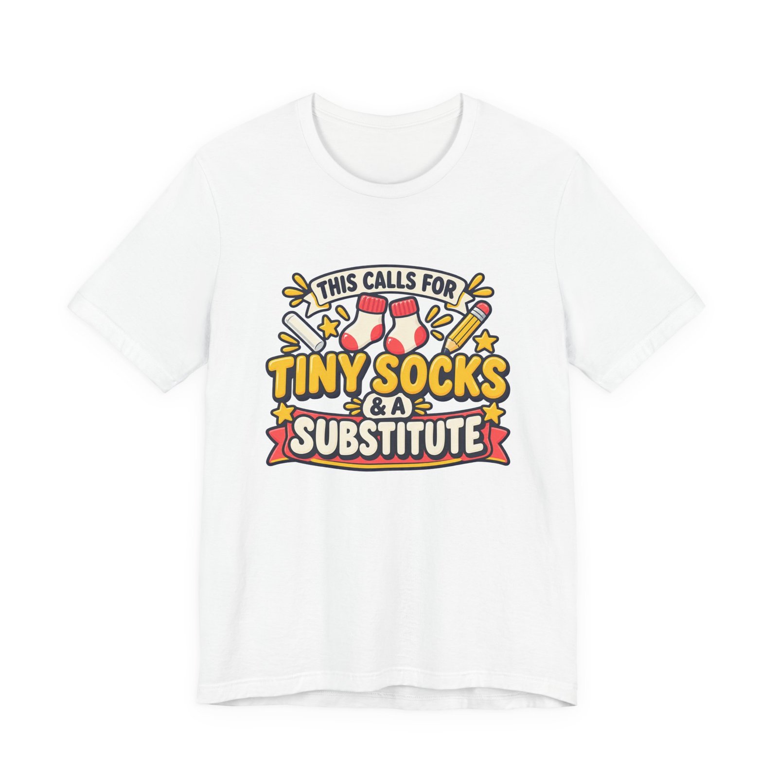 Teacher Baby Announcement Tiny Socks And Substitute Classroom Tee