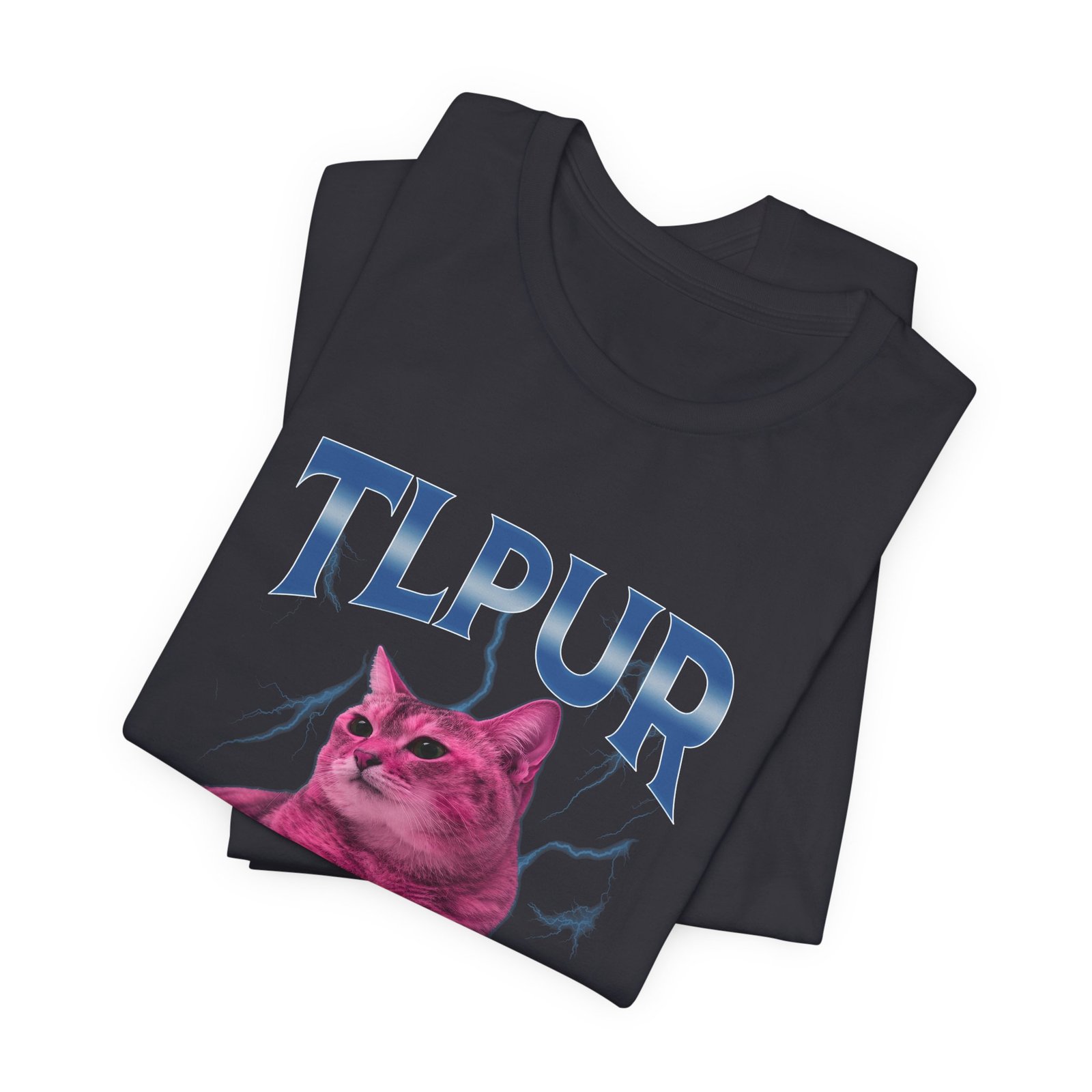 Bootleg TLPUR Meme Pink Cat Blue Splash Graphic Graphic Tee - Image 11