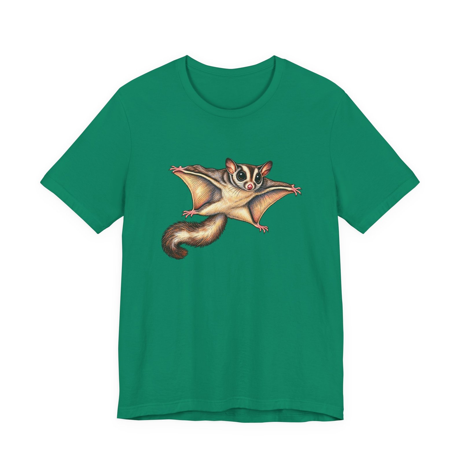 Sugar Glider Mid Glide Squirrel Wildlife Flying Illustration Graphic Tee - Image 25