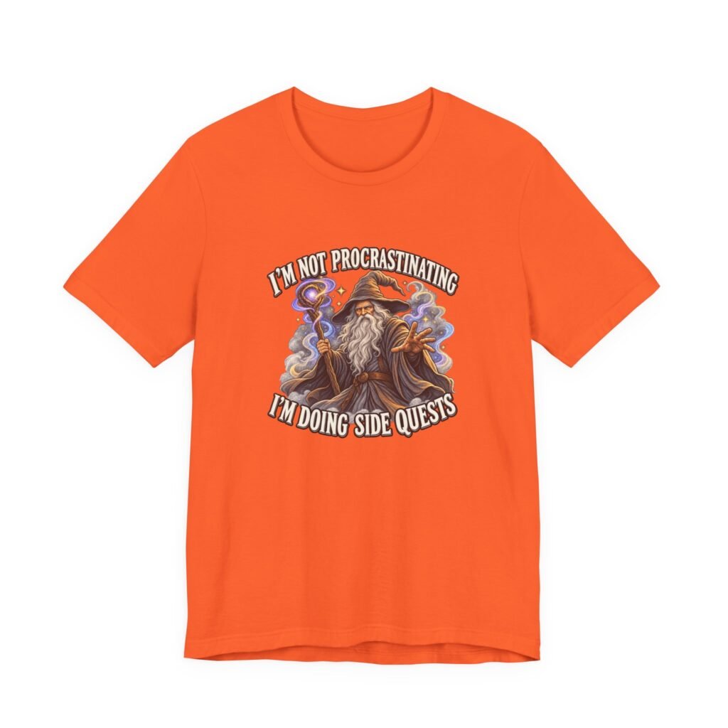 Not Procrastinating Side Quests Wizard Gamer Fantasy Graphic Tee