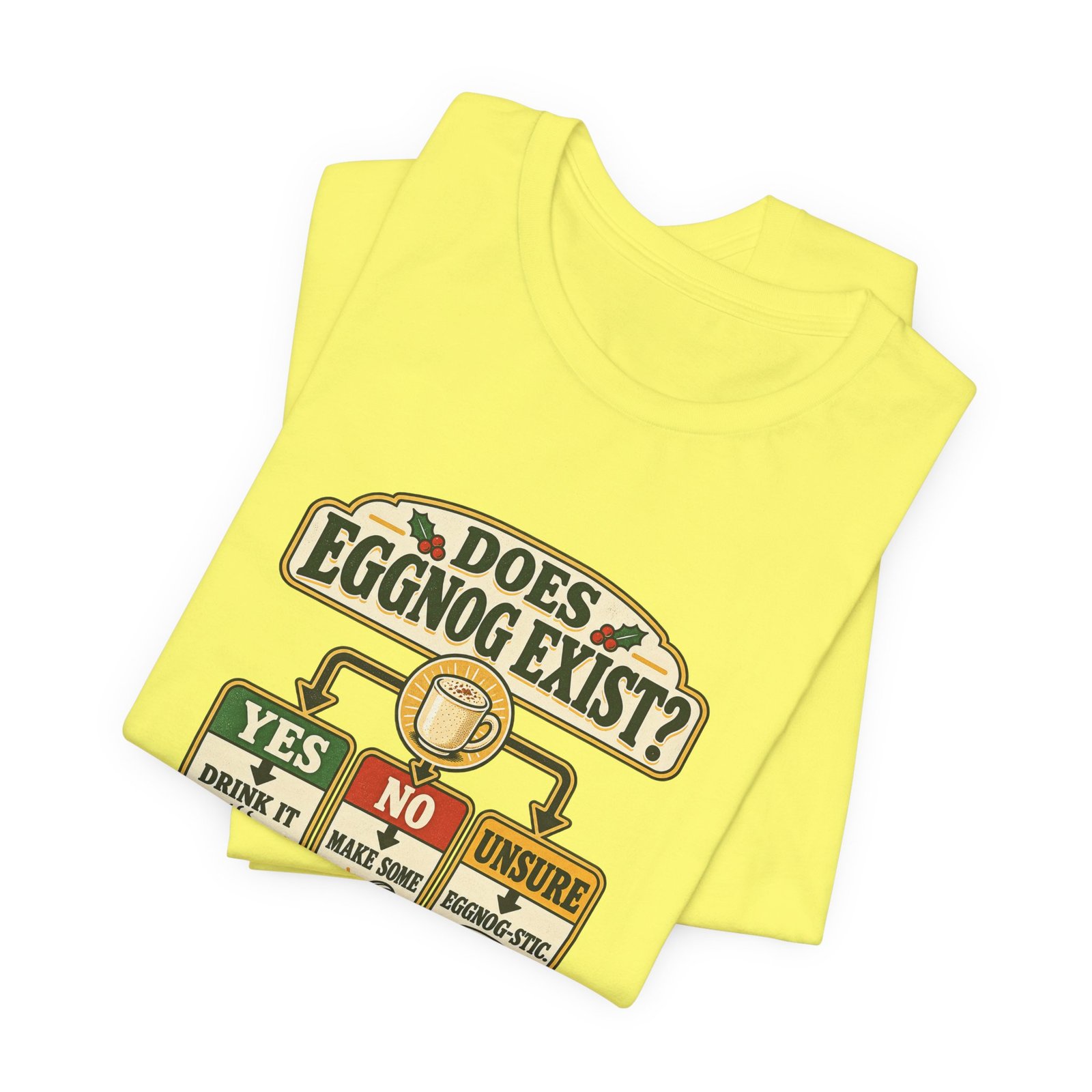 Does Eggnog Pun Exist Holiday Chart Graphic Tee - Image 19