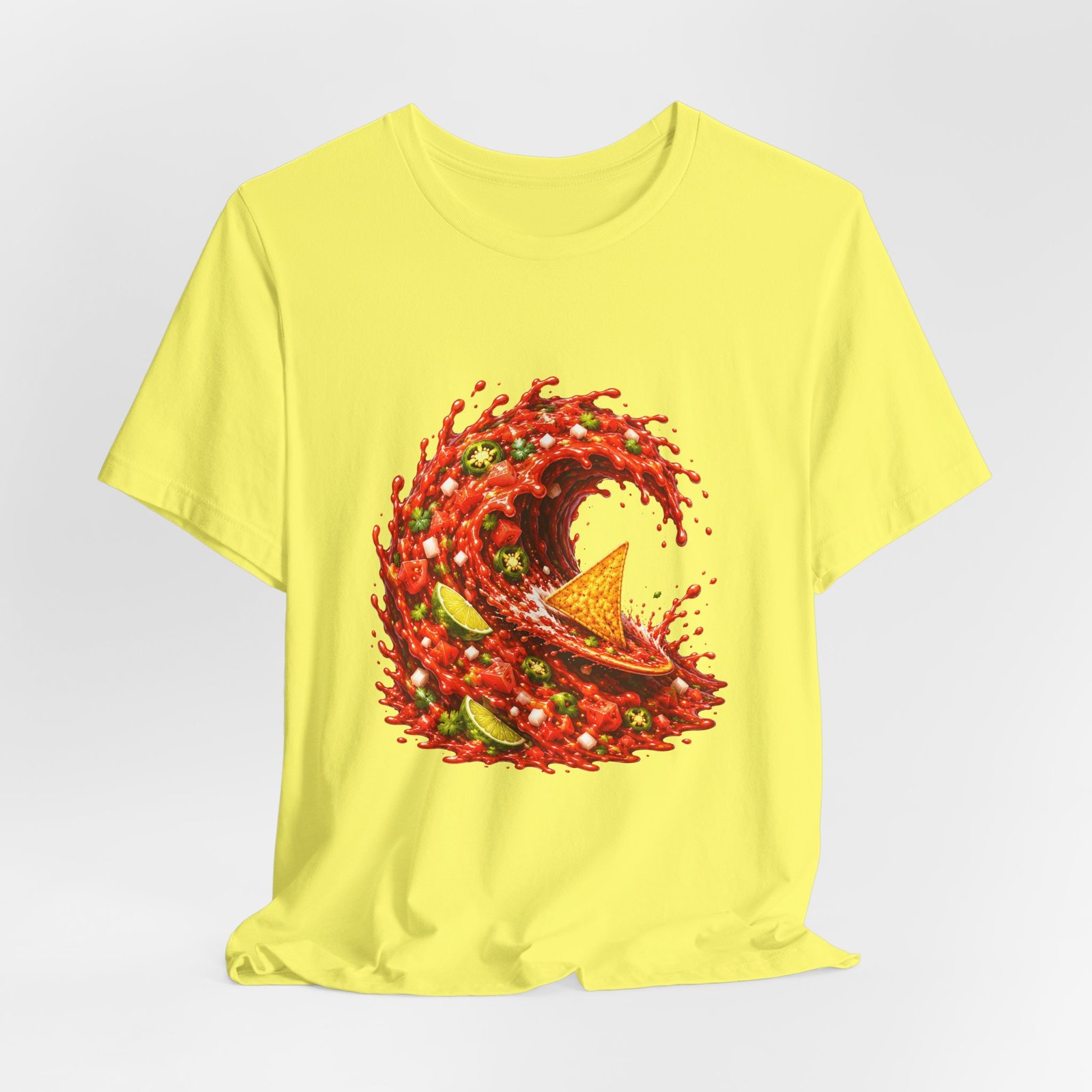 Tortilla Chip Surfing Spicy Salsa Wave Graphic Tee - Image 20