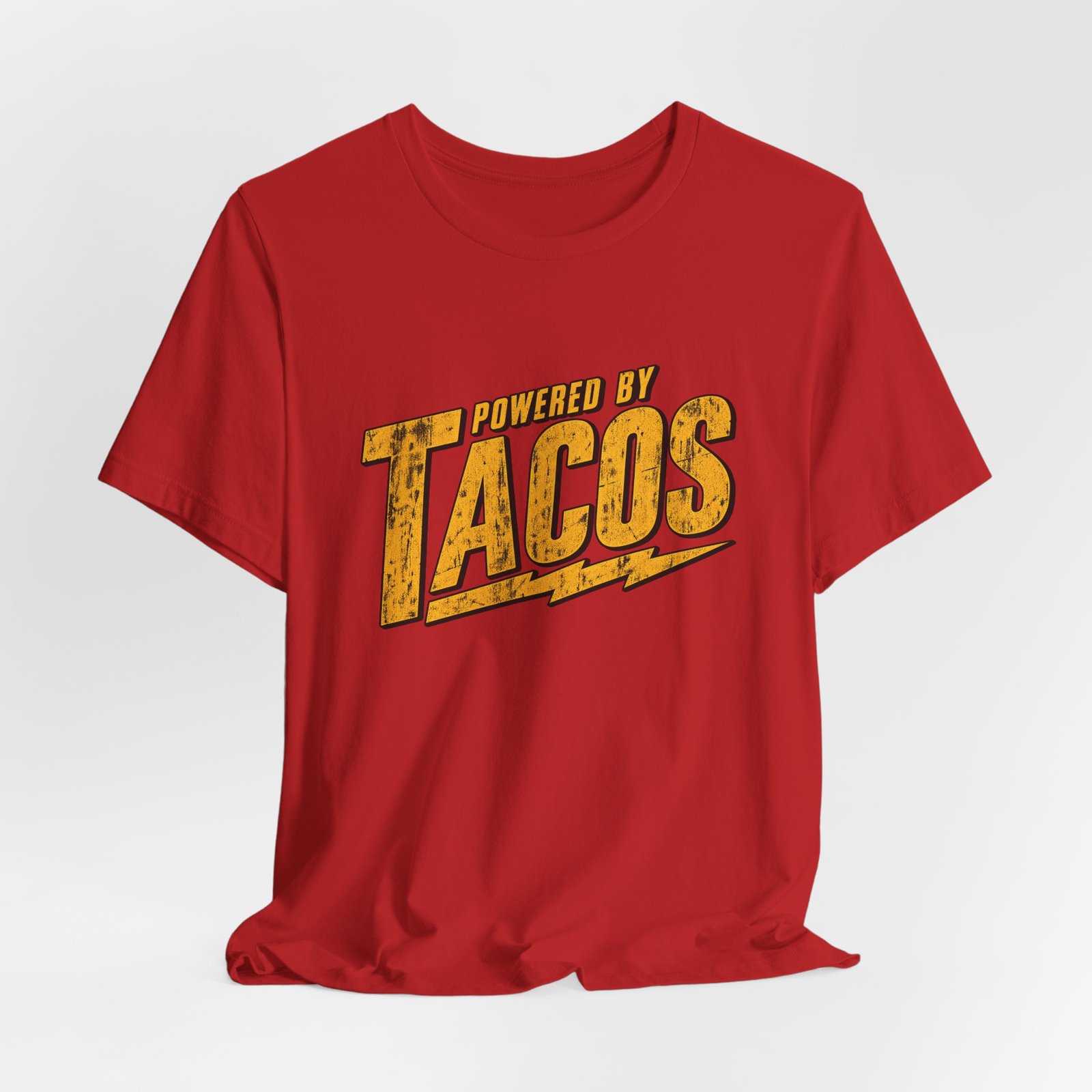 Powered By Tacos Funny Food Lover Quote Graphic Tee - Image 48