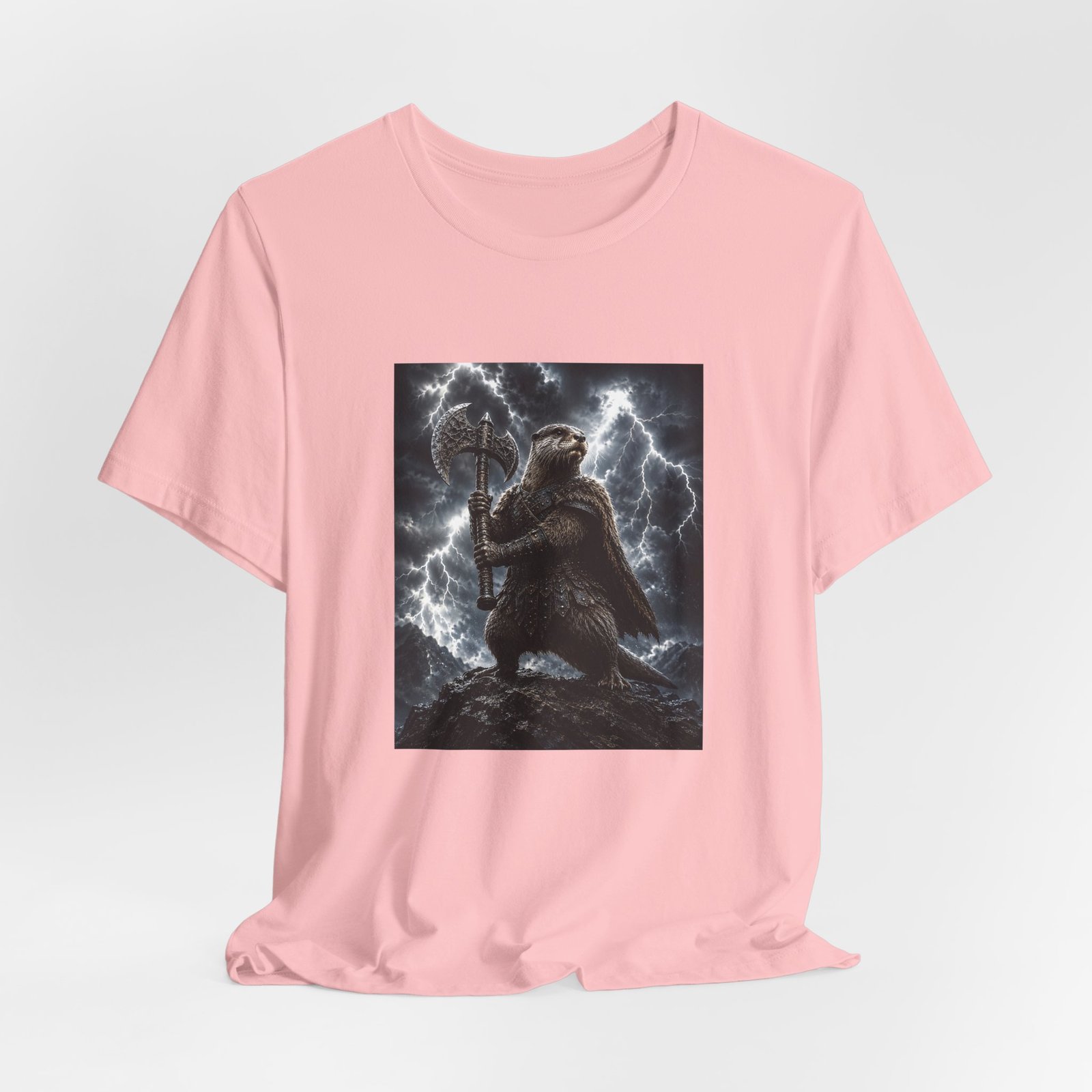 Storm Otter Warrior With Axe Graphic Tee - Image 44