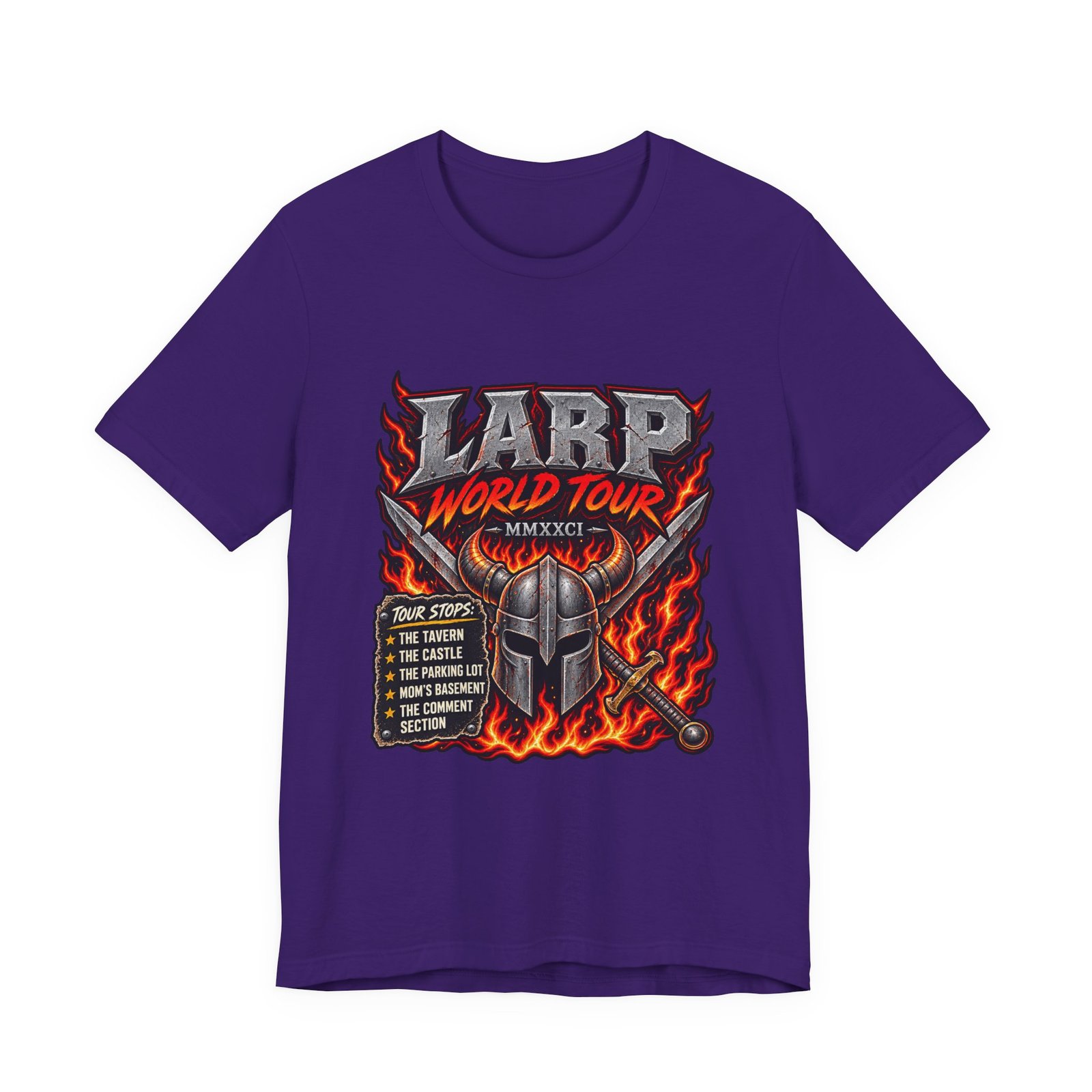 LARP Tour Fantasy Role Playing Humor Graphic Tee - Image 25