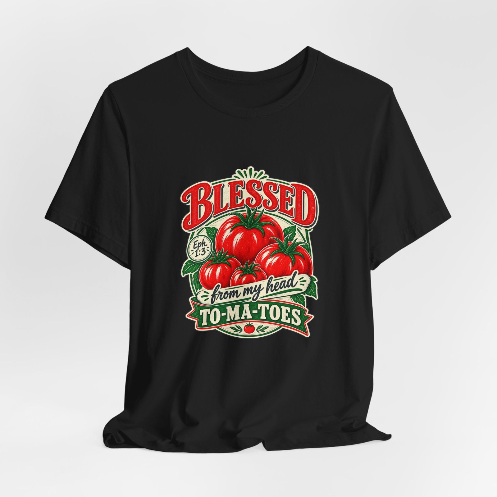 Blessed From My Head To-Ma-Toes Tomato Pun Graphic Tee - Image 16