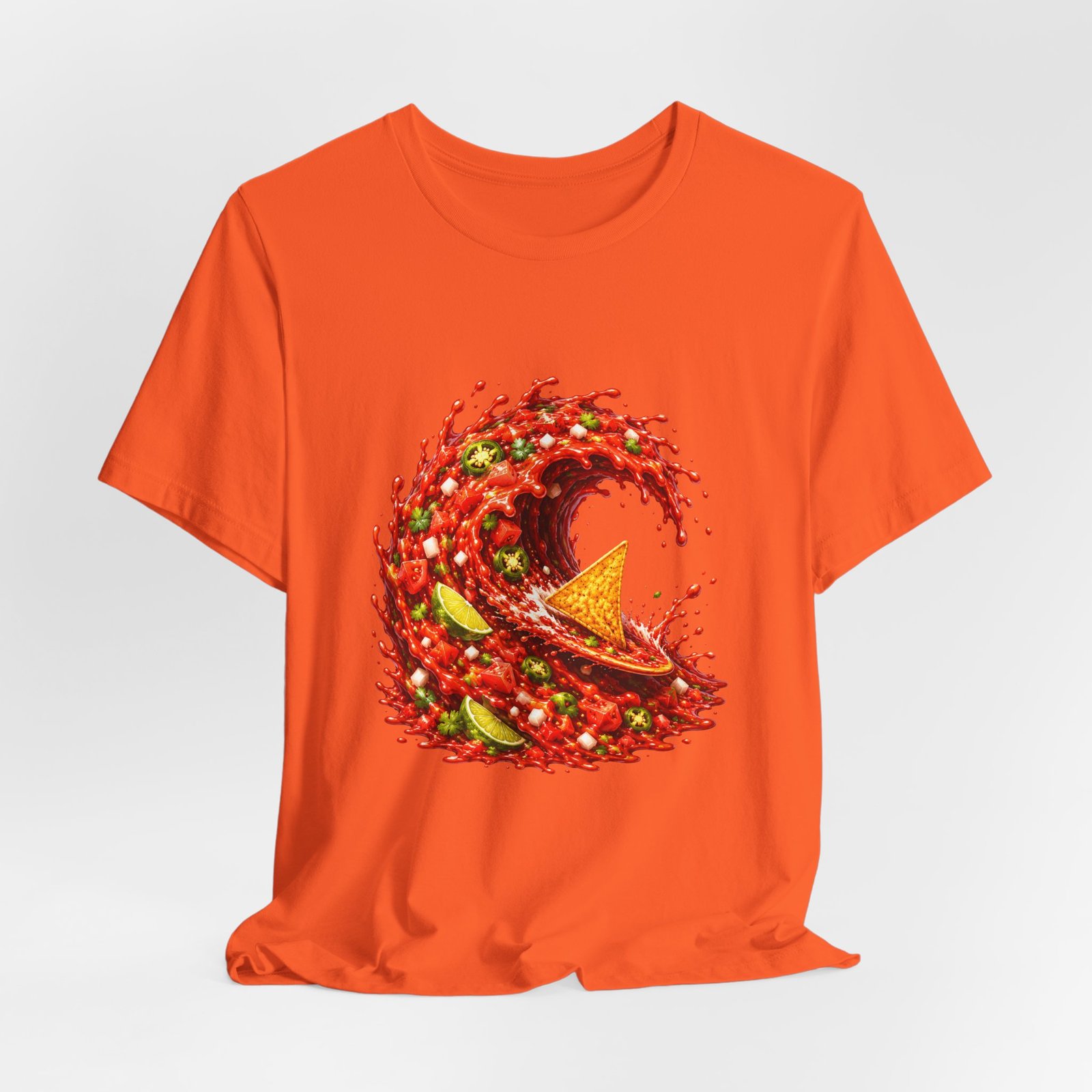 Tortilla Chip Surfing Spicy Salsa Wave Graphic Tee - Image 8