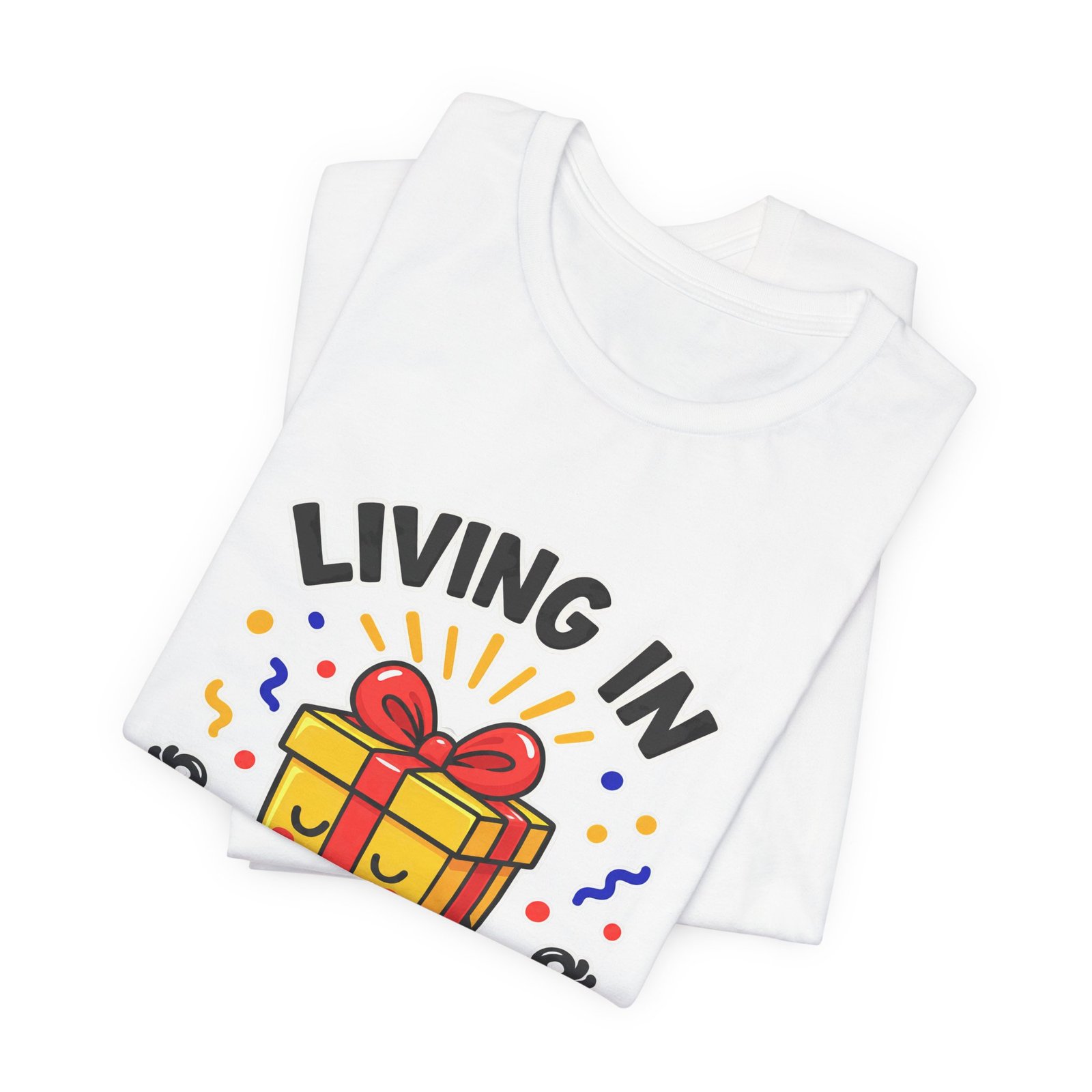 Living In The Present Meditating Gift Birthday Pun Graphic Tee - Image 3