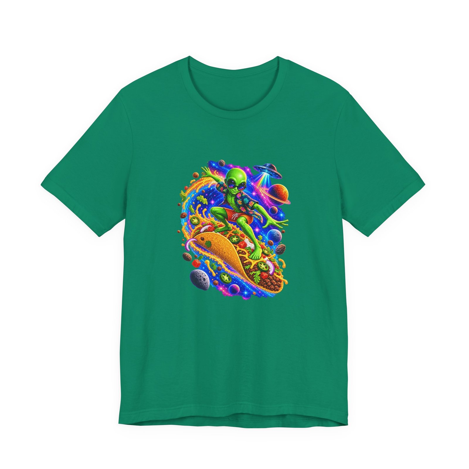 Alien Taco Space Surfer Graphic Tee - Image 25
