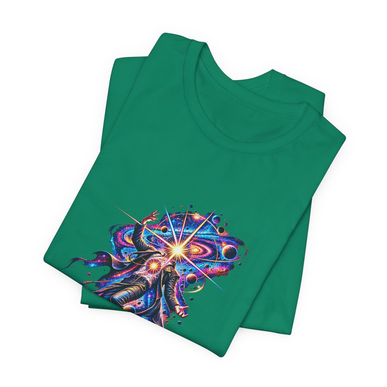 Cosmic Awakening Starburst Human Figure Graphic Tee - Image 15