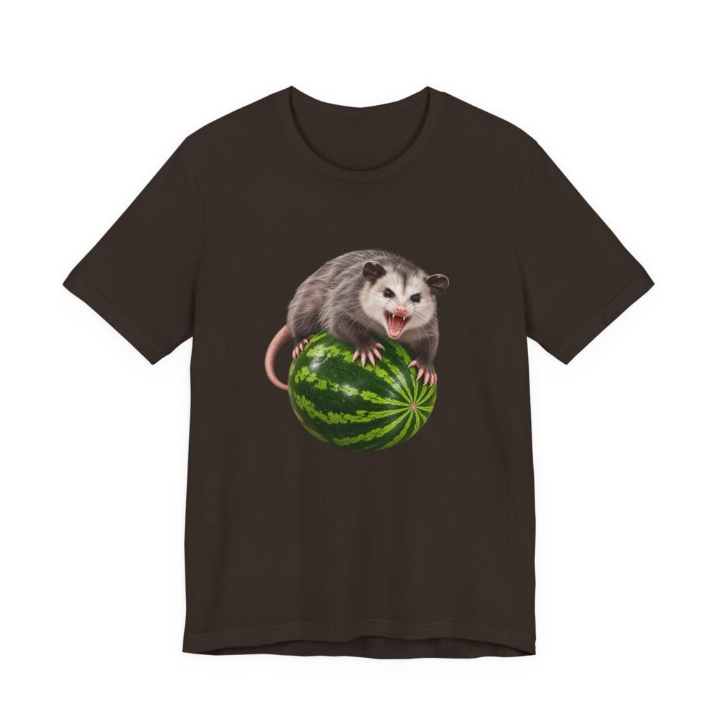 Hissing Opossum on Watermelon