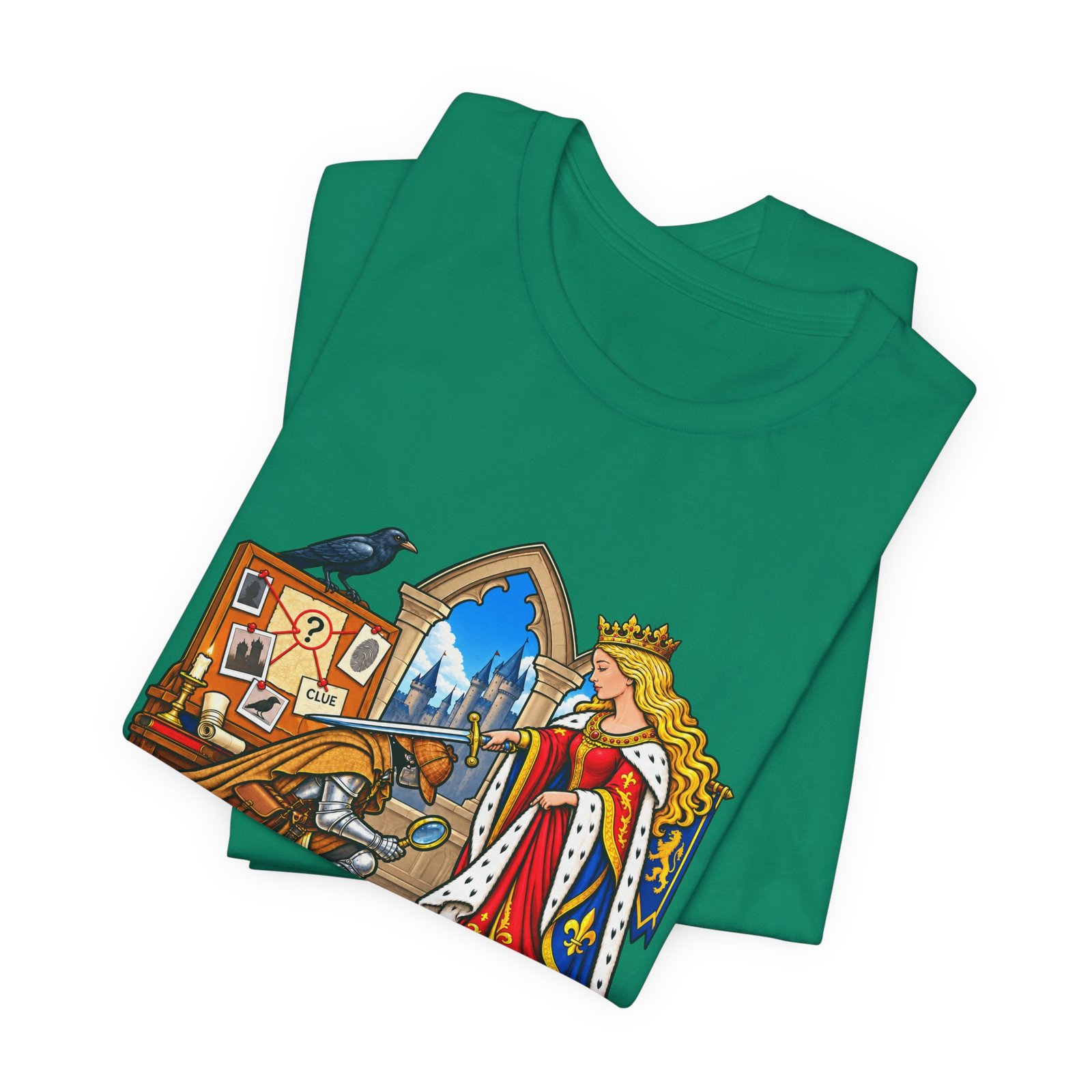 Sir Cumstantial Evidence Medieval Mystery Graphic Tee - Image 27