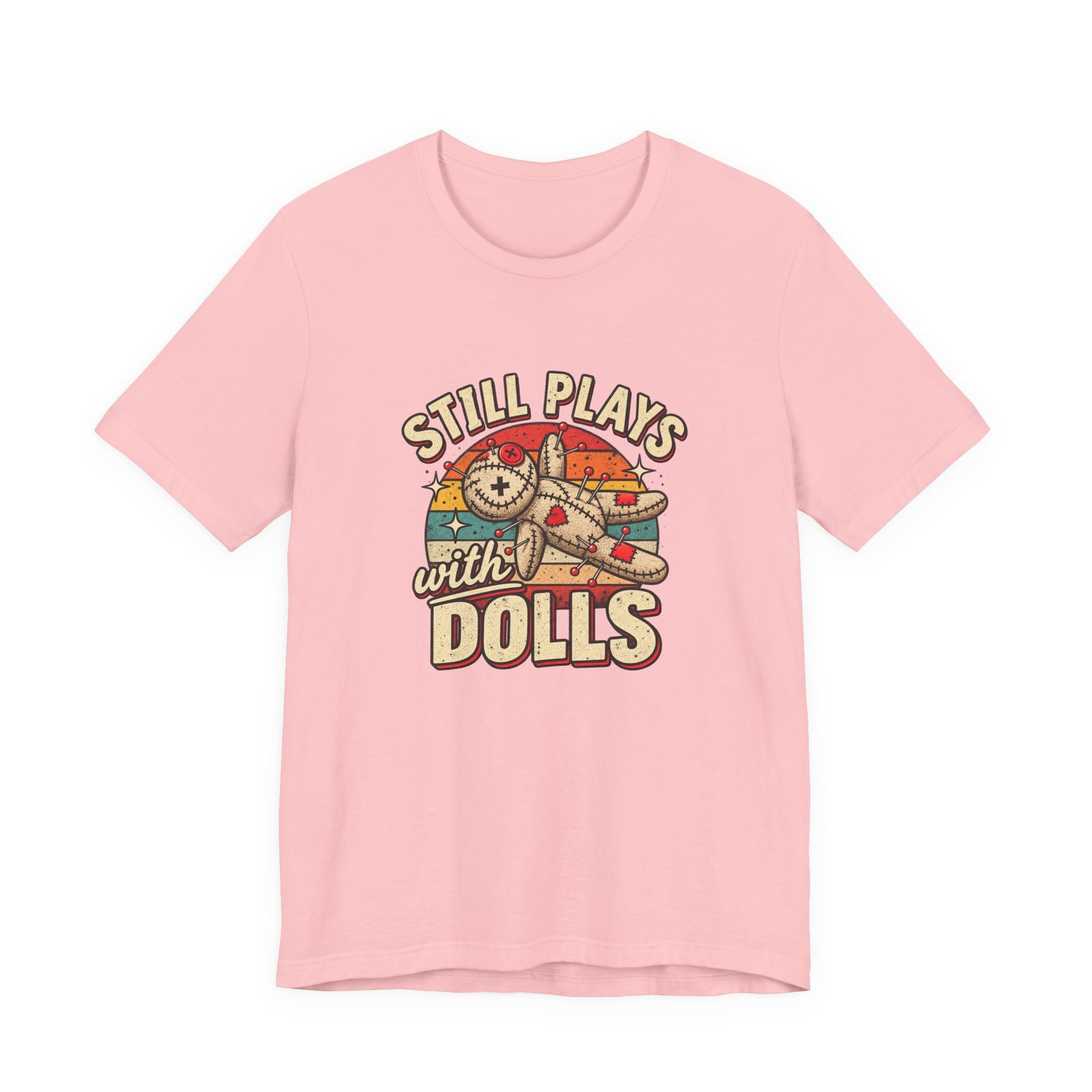 Still Plays With Dolls Voodoo Doll Halloween Humor Graphic Tee - Image 41