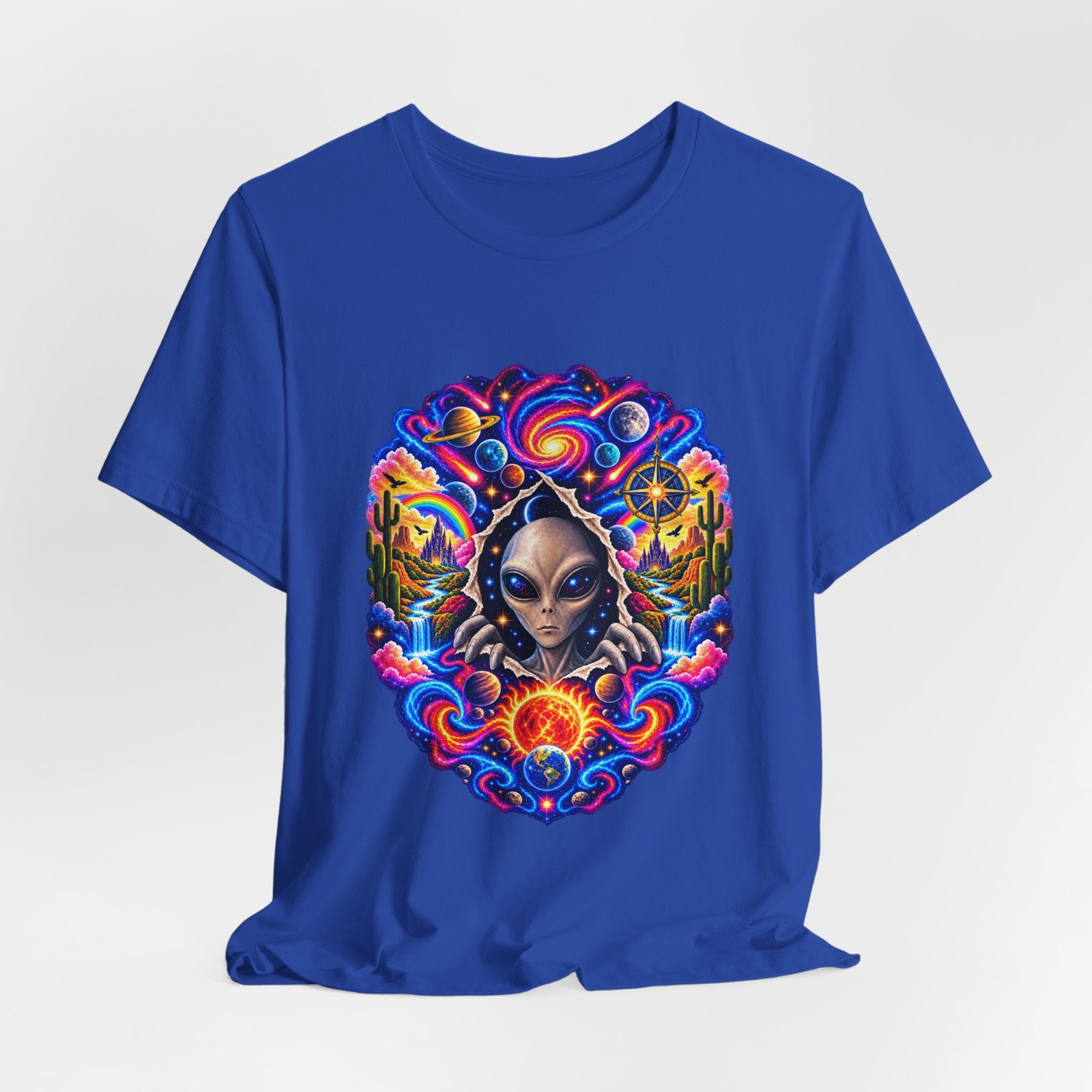 Psychedelic Alien Cosmic Portal Space Graphic Tee - Image 32