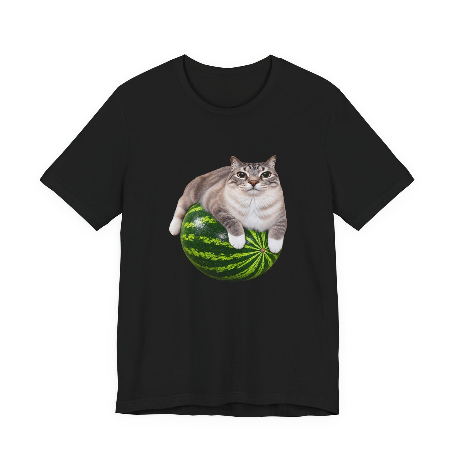 Cat On Watermelon Meme Graphic Tee - Image 5