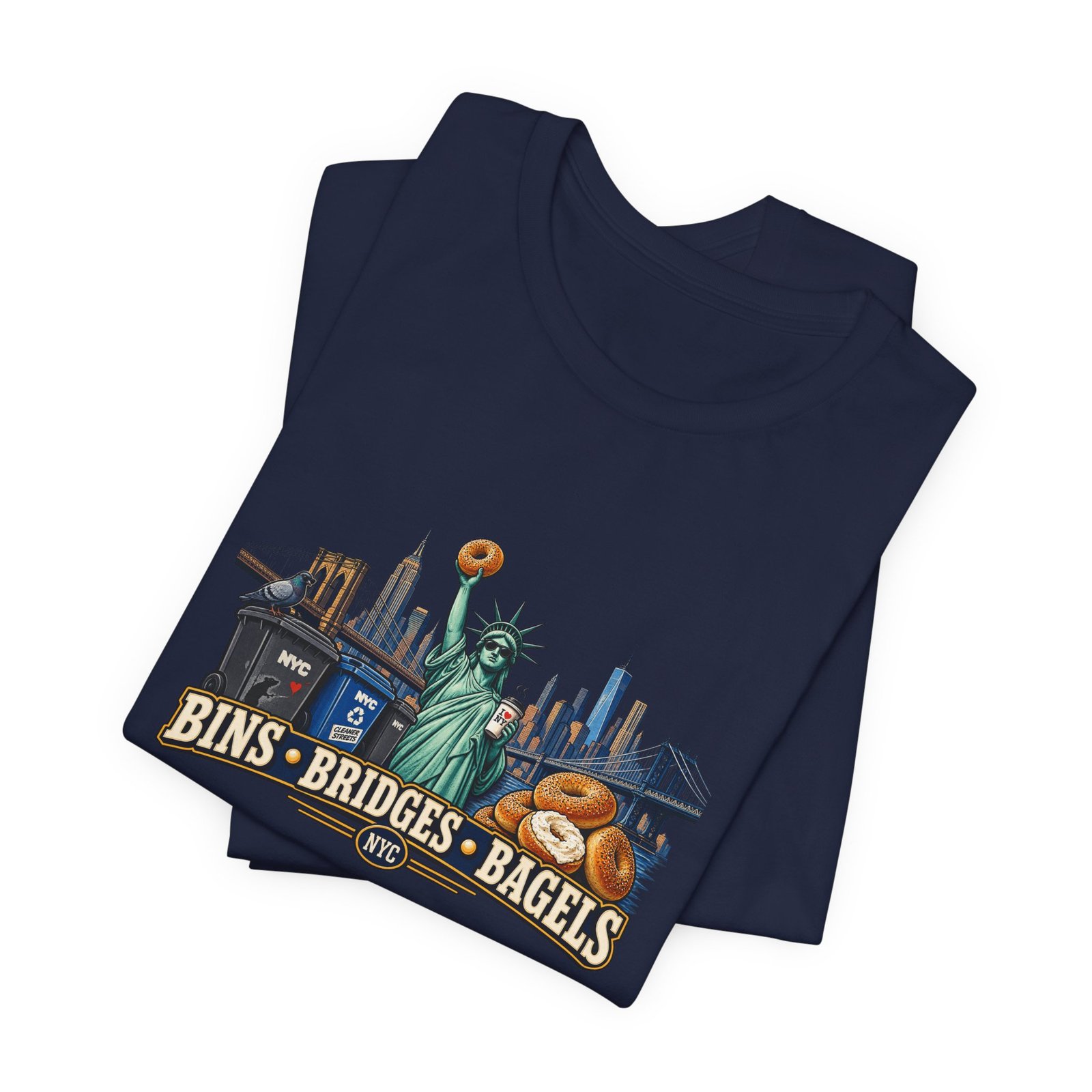 NYC Cleaner Streets Liberty Bagels Graphic Tee - Image 35