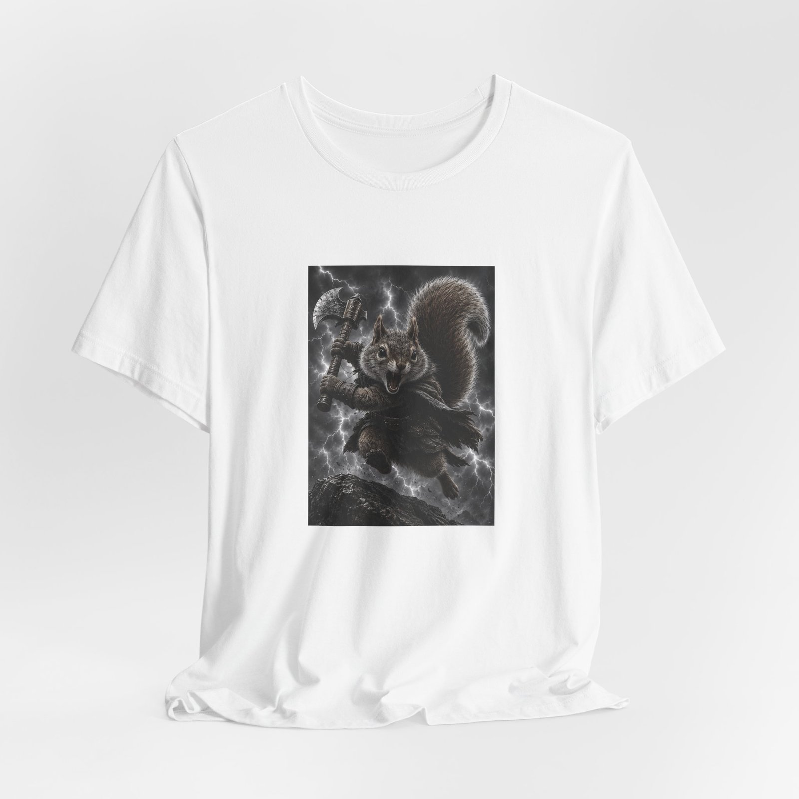 Epic Squirrel Warrior With Axe Graphic Tee - Image 4