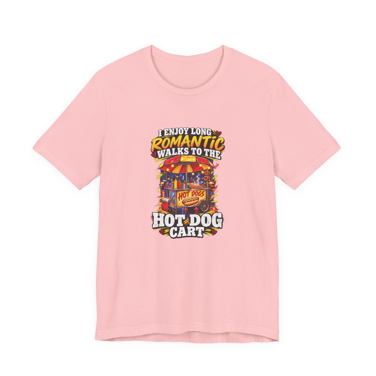 Romantic Walks To The Hot Dog Cart Graphic Tee - Image 41