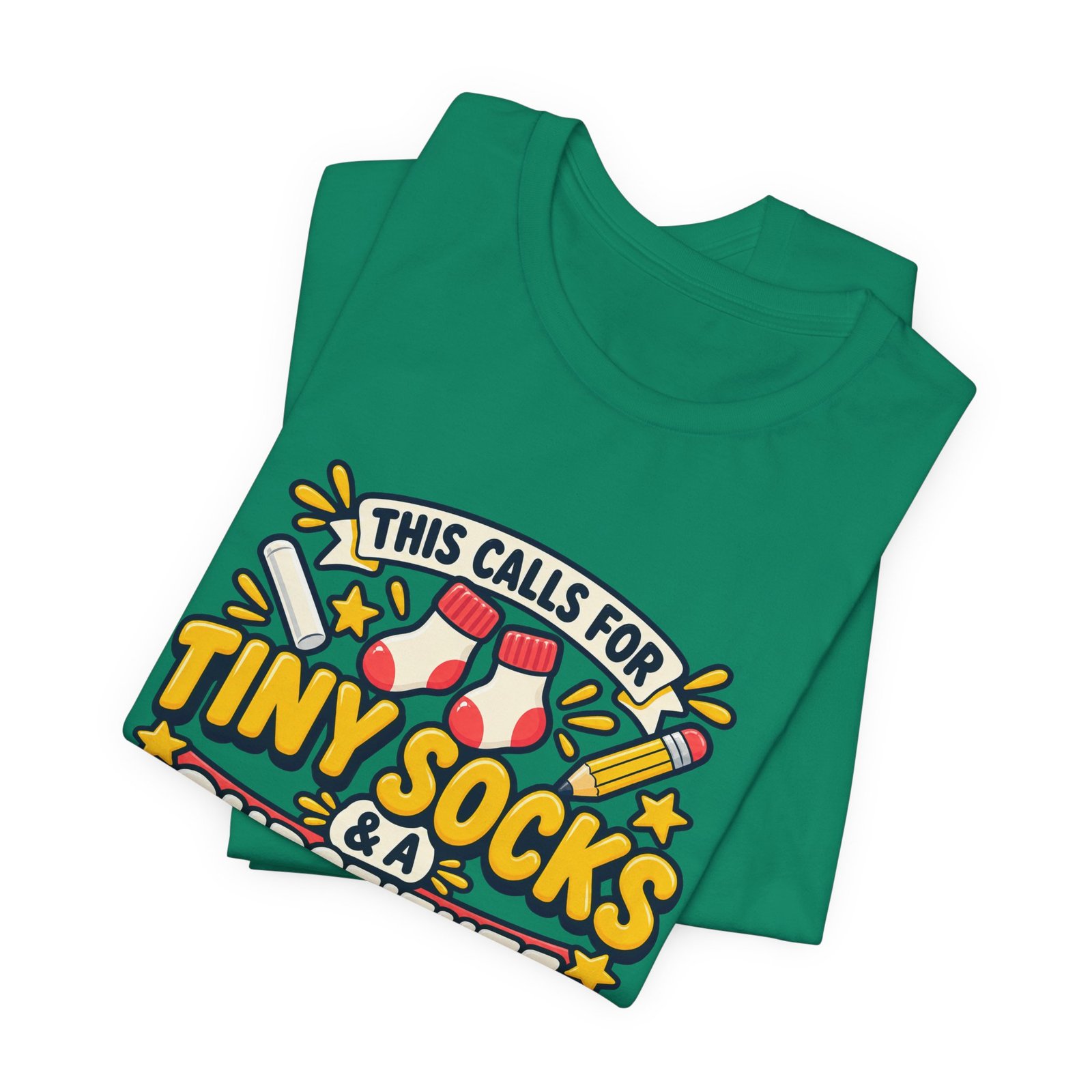 Teacher Baby Announcement Tiny Socks And Substitute Classroom Tee - Image 27