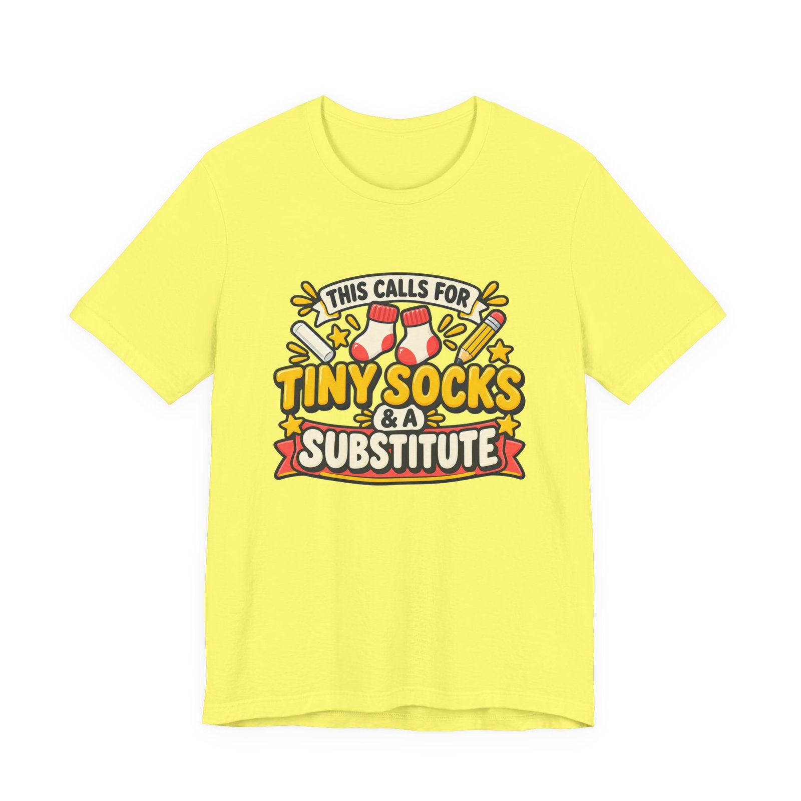 Teacher Baby Announcement Tiny Socks And Substitute Classroom Tee - Image 17