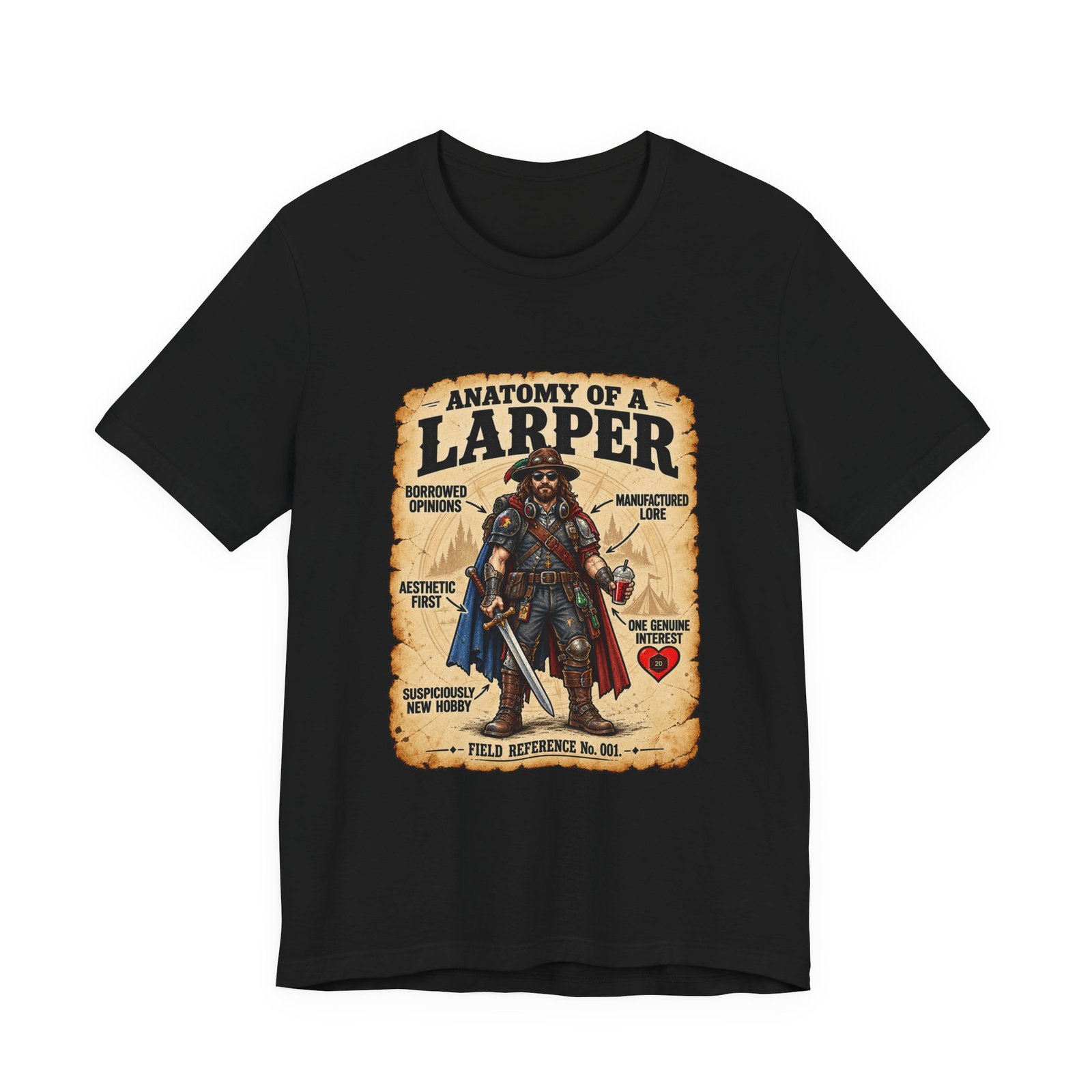 Anatomy Of A Larper Field Reference Humor Graphic Tee - Image 13