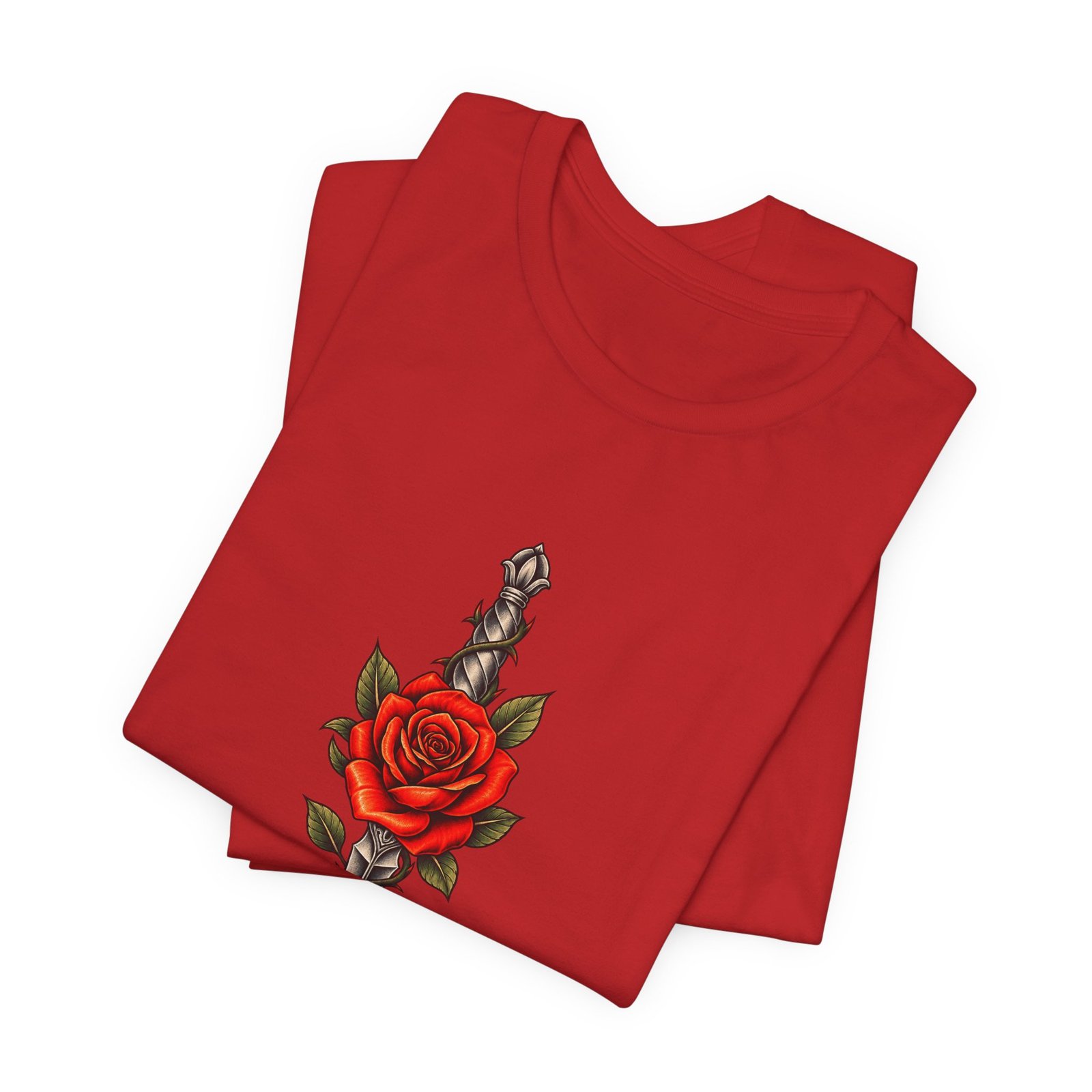 Rose Thorny Dagger Graphic Tee - Image 47