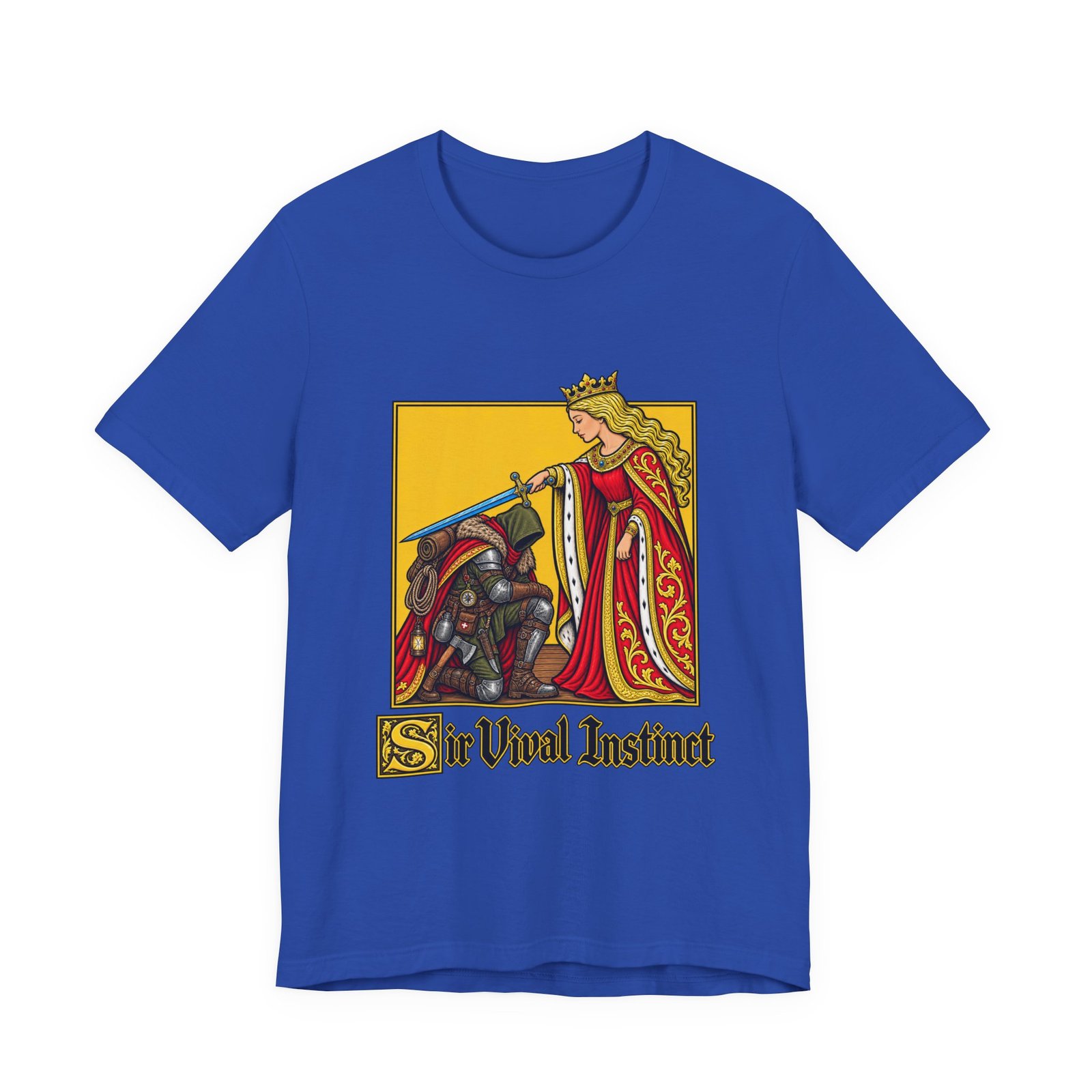 Sir Vival Instinct Medieval Survivalist Pun Graphic Tee - Image 29