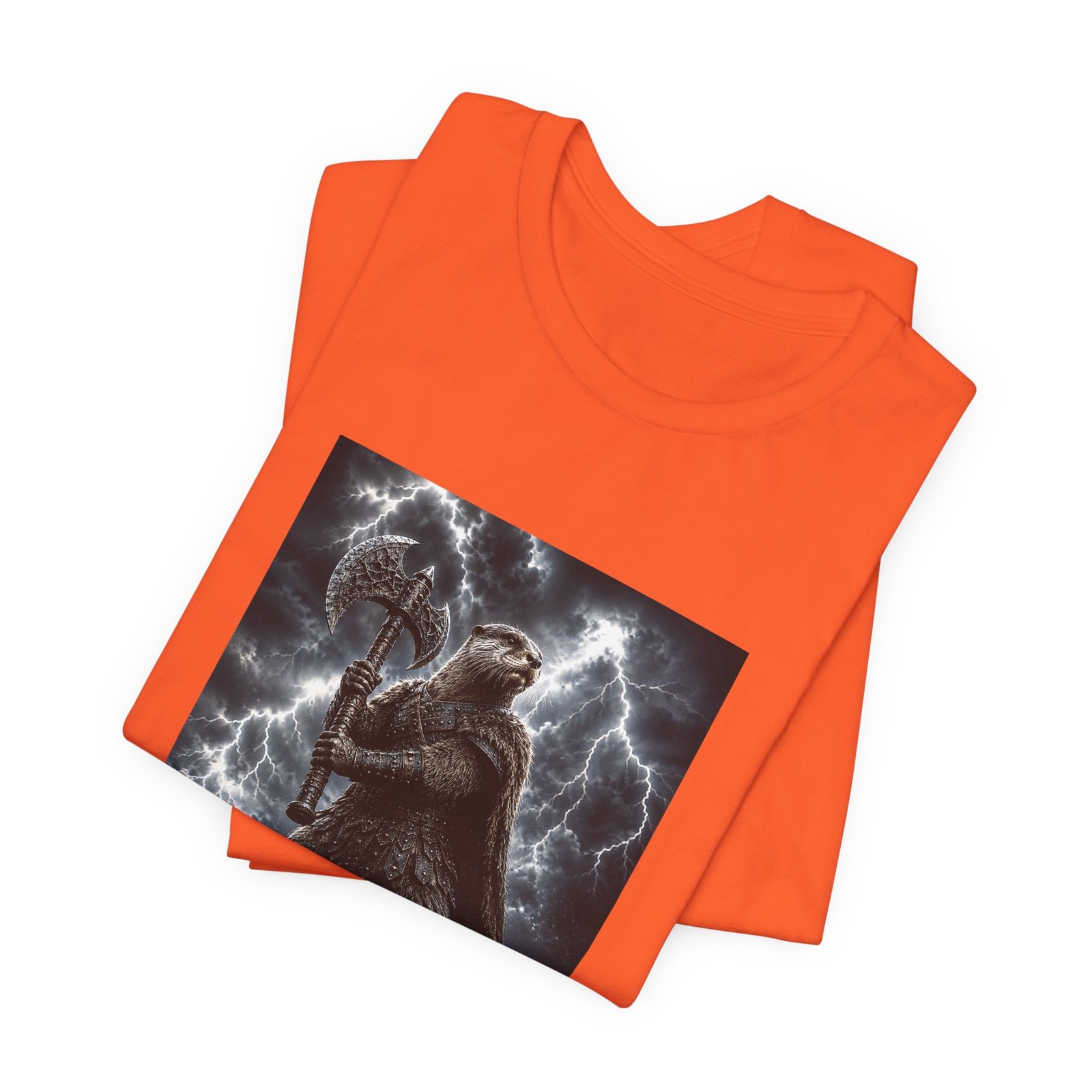 Storm Otter Warrior With Axe Graphic Tee - Image 7