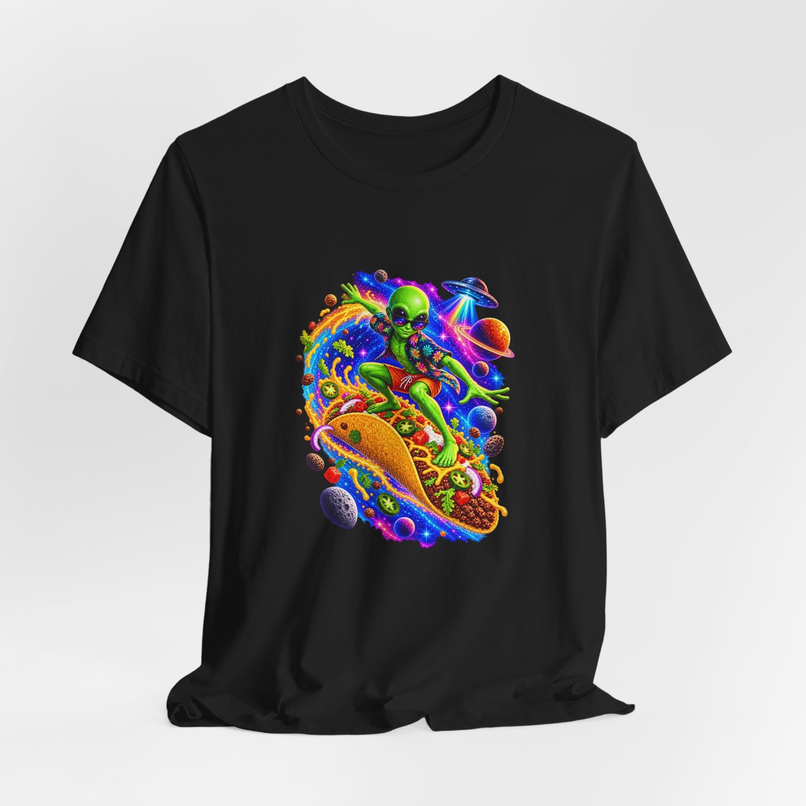 Alien Taco Space Surfer Graphic Tee - Image 16