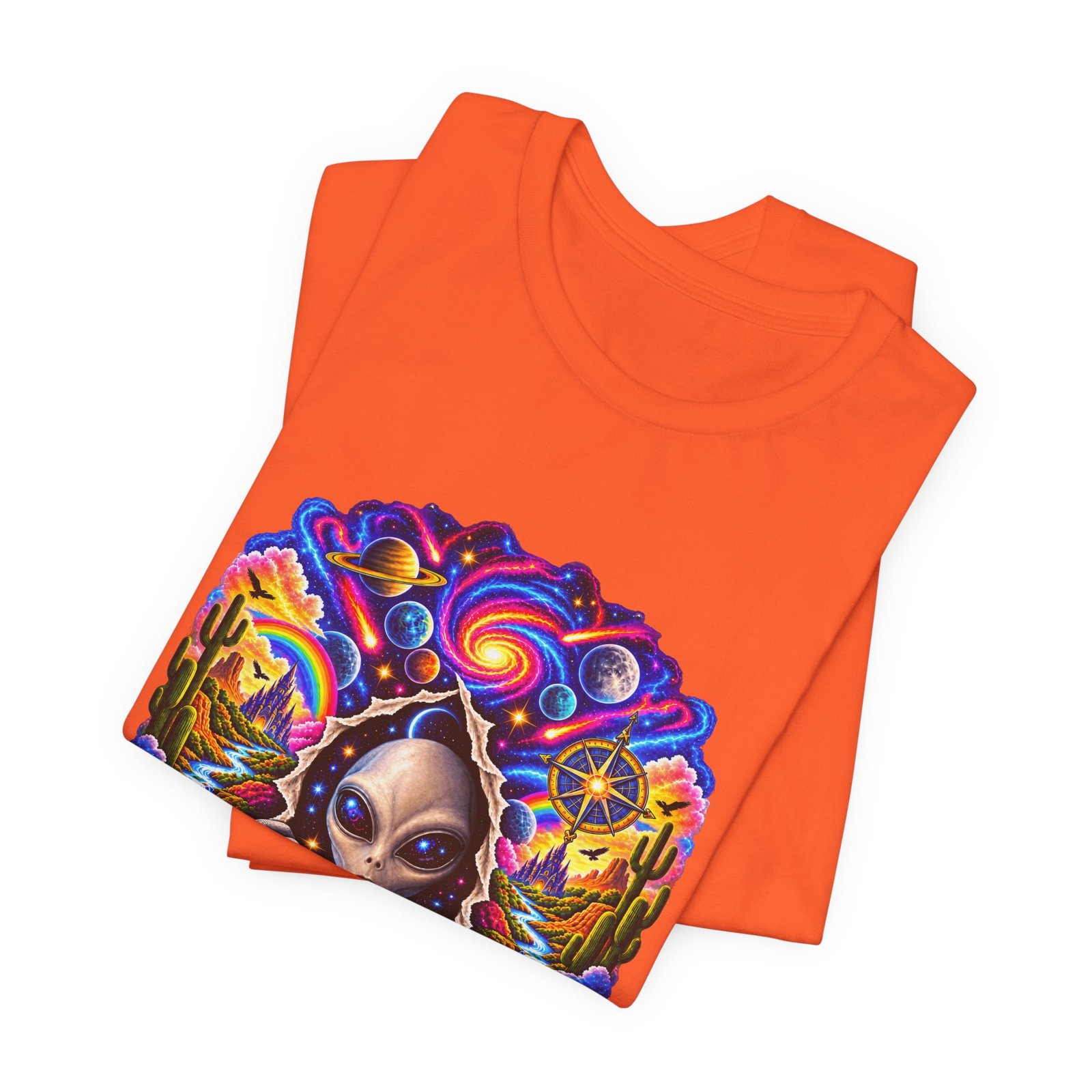 Psychedelic Alien Cosmic Portal Space Graphic Tee - Image 7