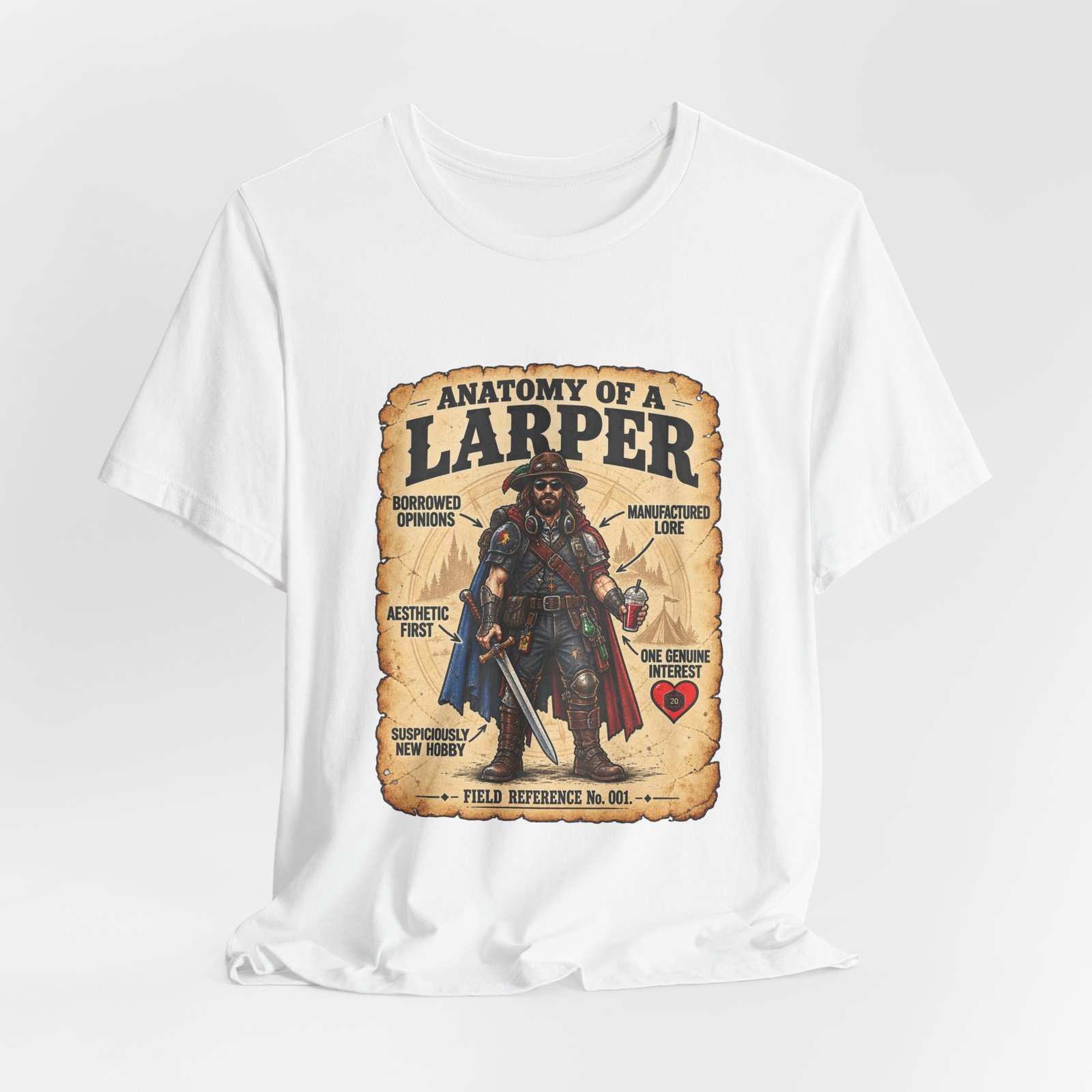 Anatomy Of A Larper Field Reference Humor Graphic Tee - Image 4