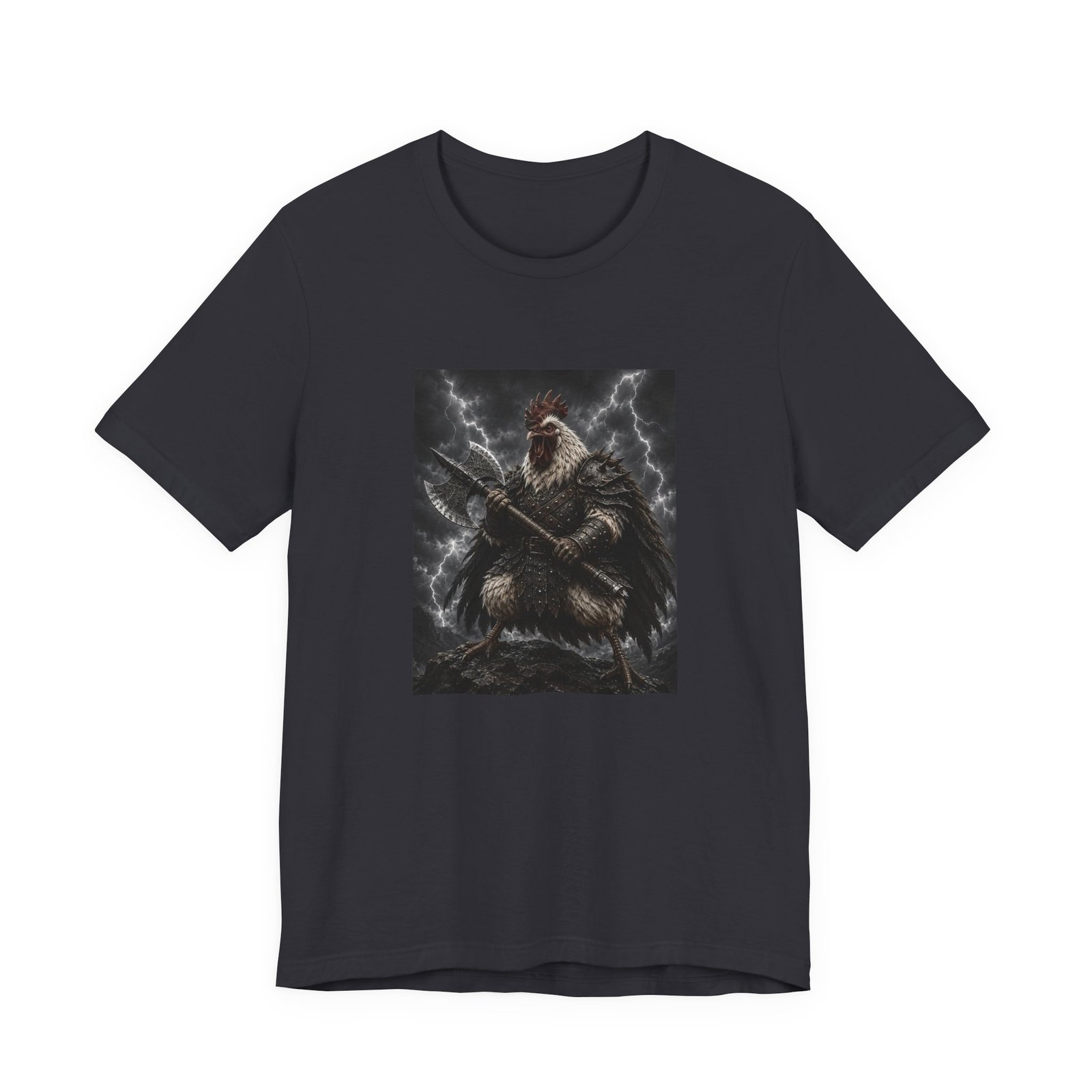 Fantasy Rooster War Lightning Axe Graphic Tee - Image 21