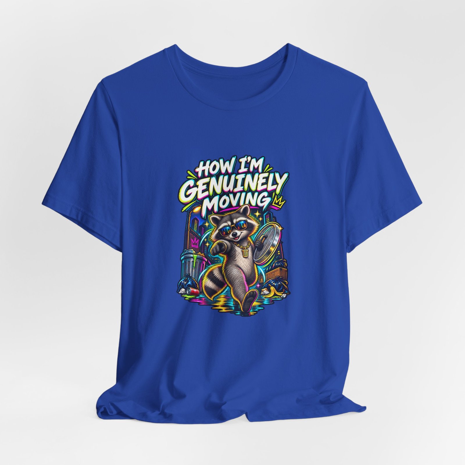 How Im Genuinely Moving Confident Raccoon Graphic Tee - Image 20