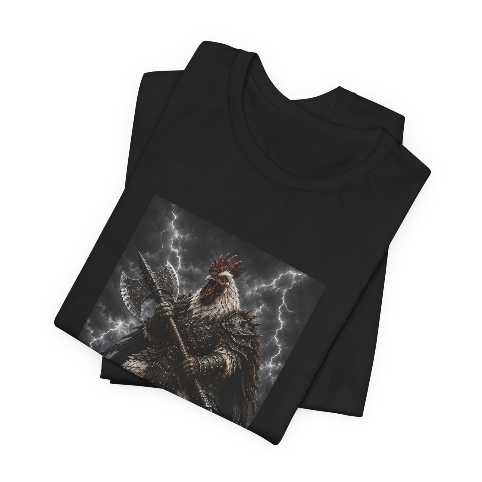 Fantasy Rooster War Lightning Axe Graphic Tee - Image 15