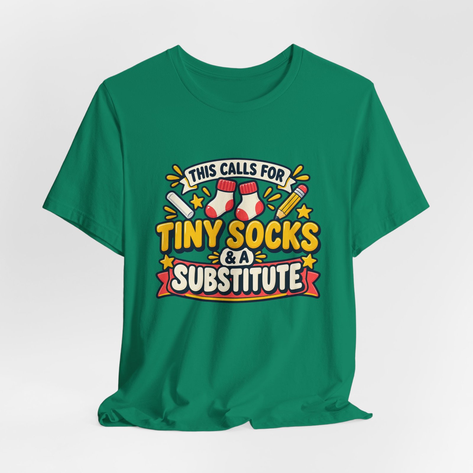 Teacher Baby Announcement Tiny Socks And Substitute Classroom Tee - Image 28
