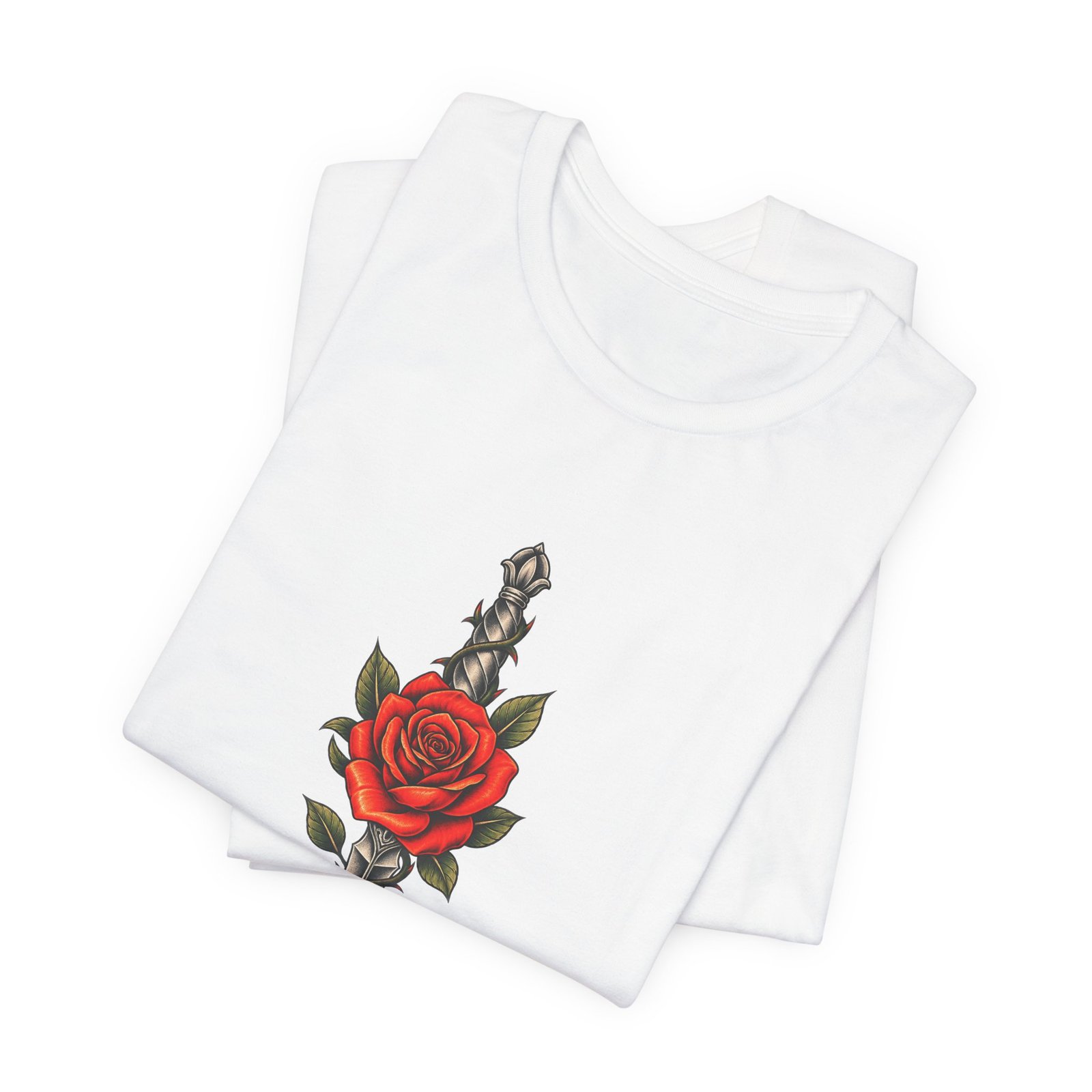 Rose Thorny Dagger Graphic Tee - Image 3