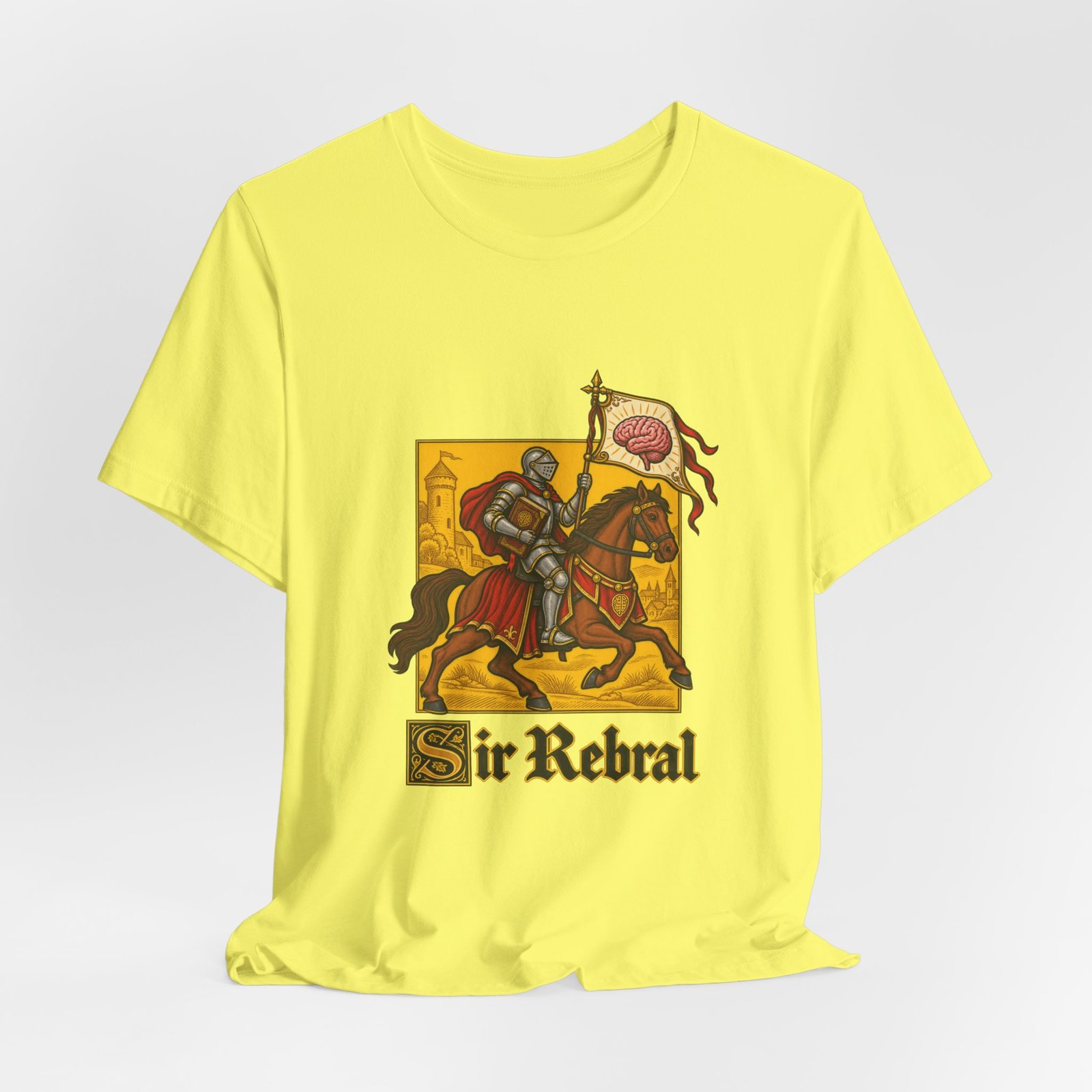 Sir Rebral Cerebral Knight Brain Banner Tee - Image 20