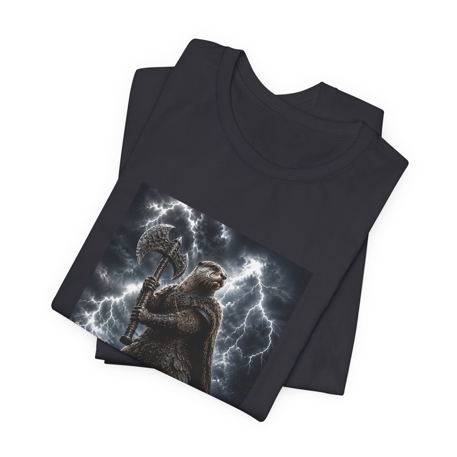 Storm Otter Warrior With Axe Graphic Tee - Image 23