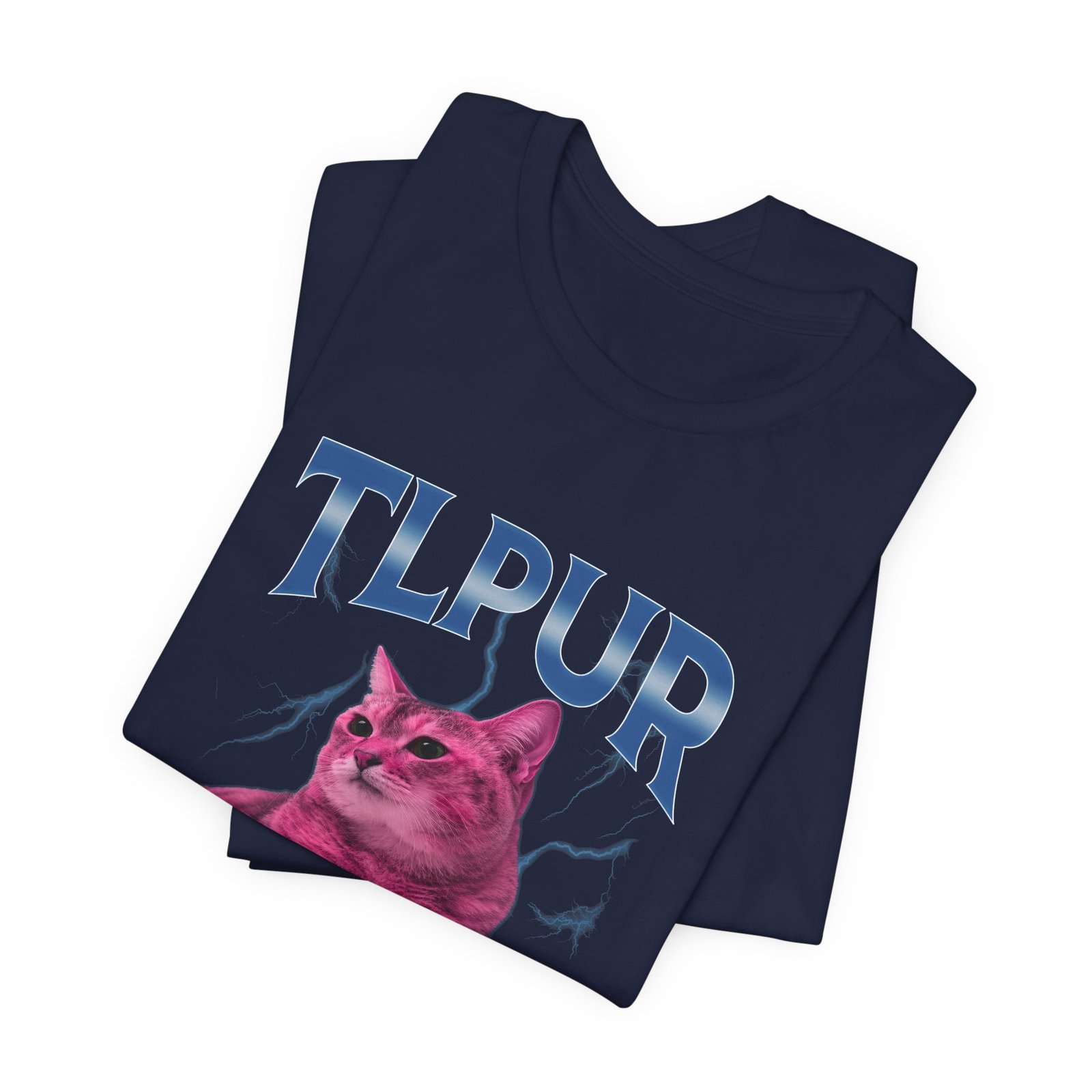 Bootleg TLPUR Meme Pink Cat Blue Splash Graphic Graphic Tee - Image 23