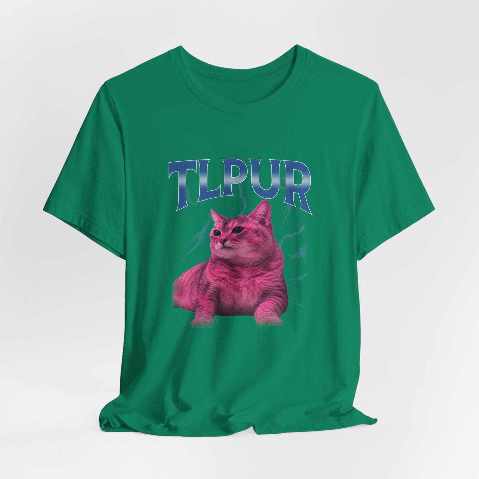 Bootleg TLPUR Meme Pink Cat Blue Splash Graphic Graphic Tee - Image 16