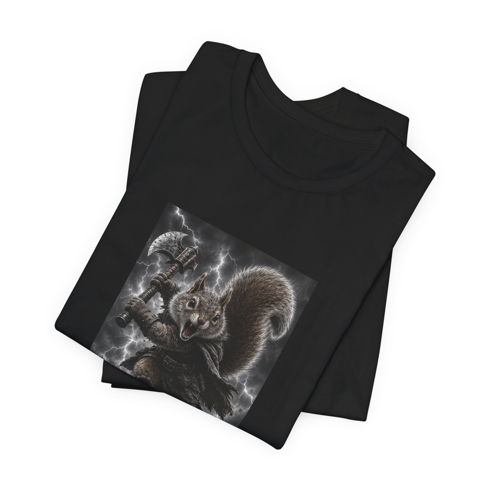 Epic Squirrel Warrior With Axe Graphic Tee - Image 15