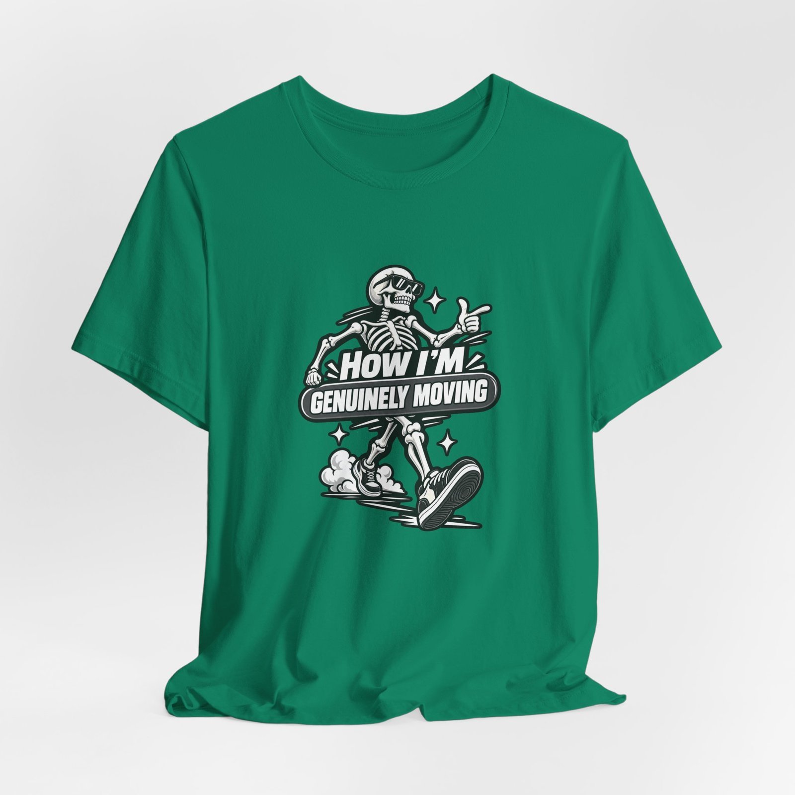 How Im Genuinely Moving Funny Skeleton Halloween Graphic Tee - Image 28