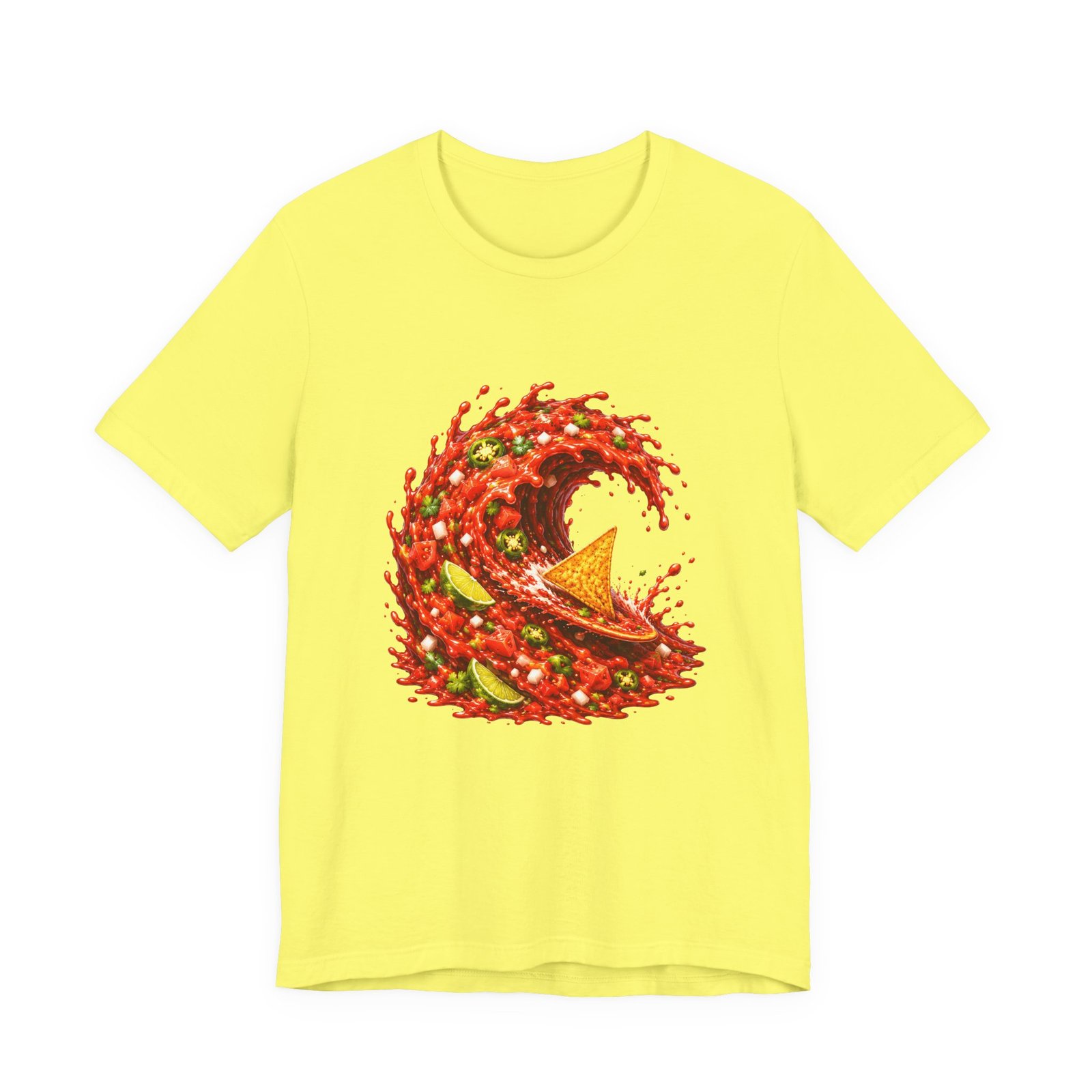 Tortilla Chip Surfing Spicy Salsa Wave Graphic Tee - Image 17