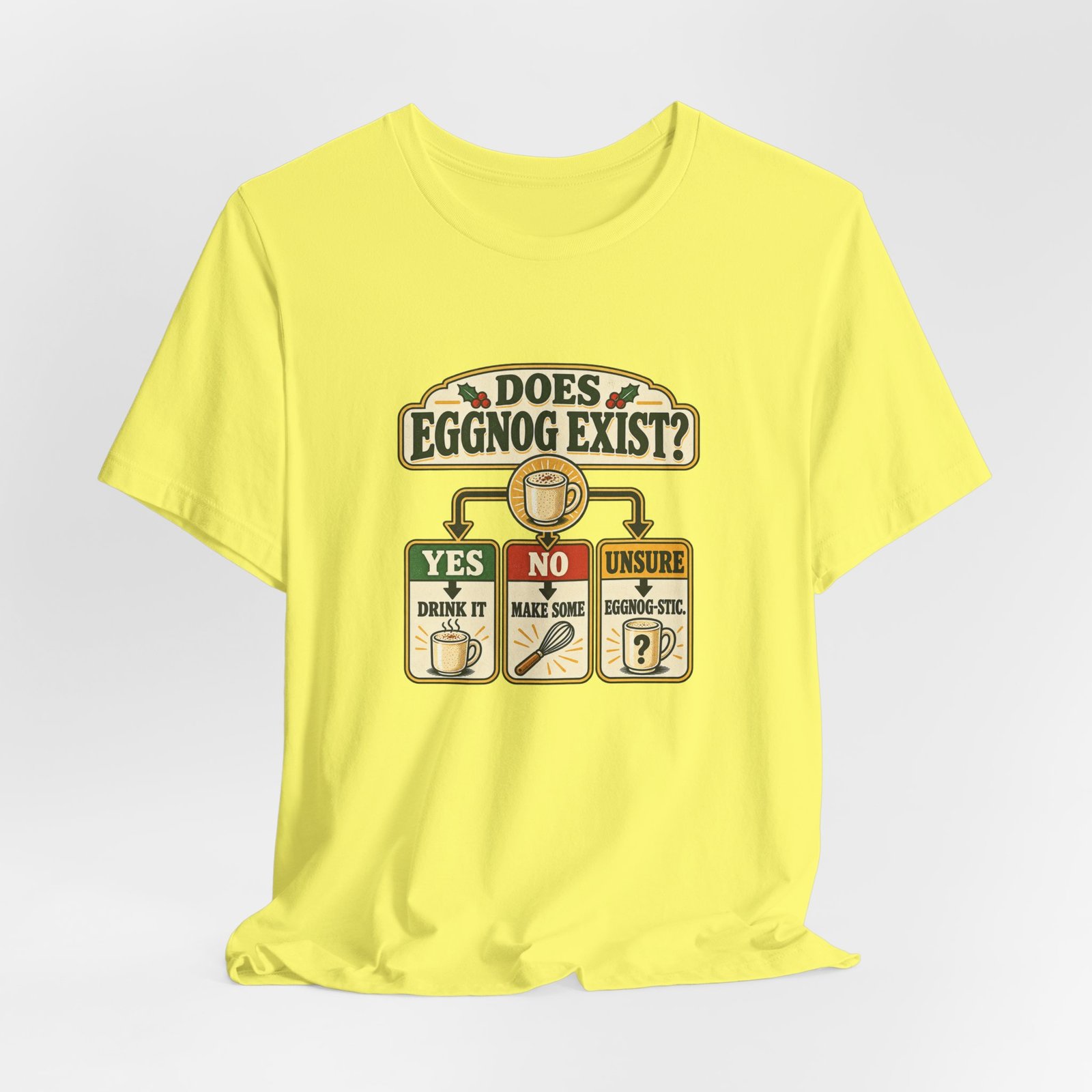 Does Eggnog Pun Exist Holiday Chart Graphic Tee - Image 20