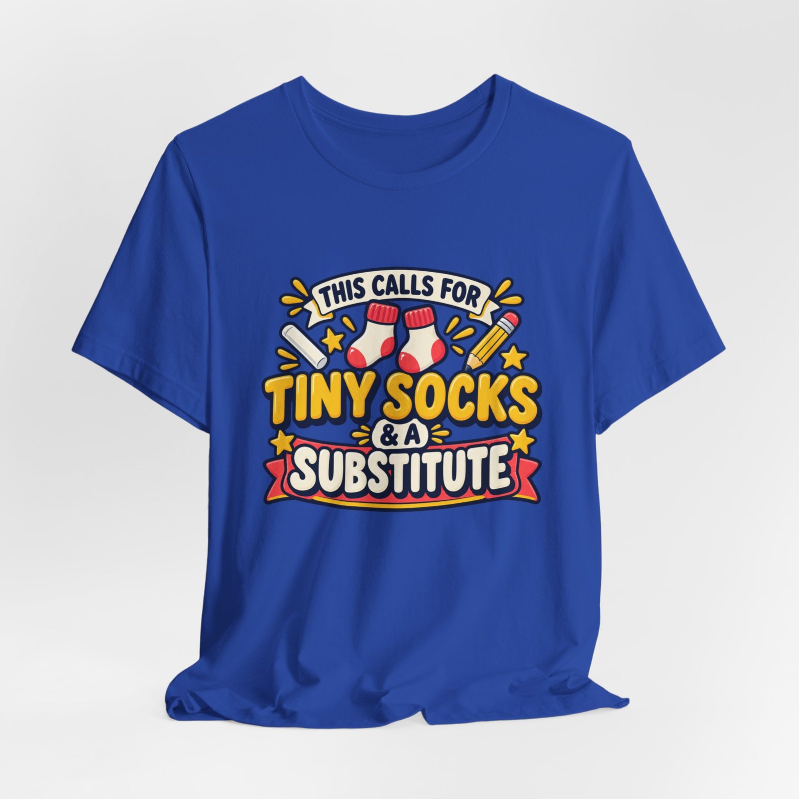 Teacher Baby Announcement Tiny Socks And Substitute Classroom Tee - Image 32