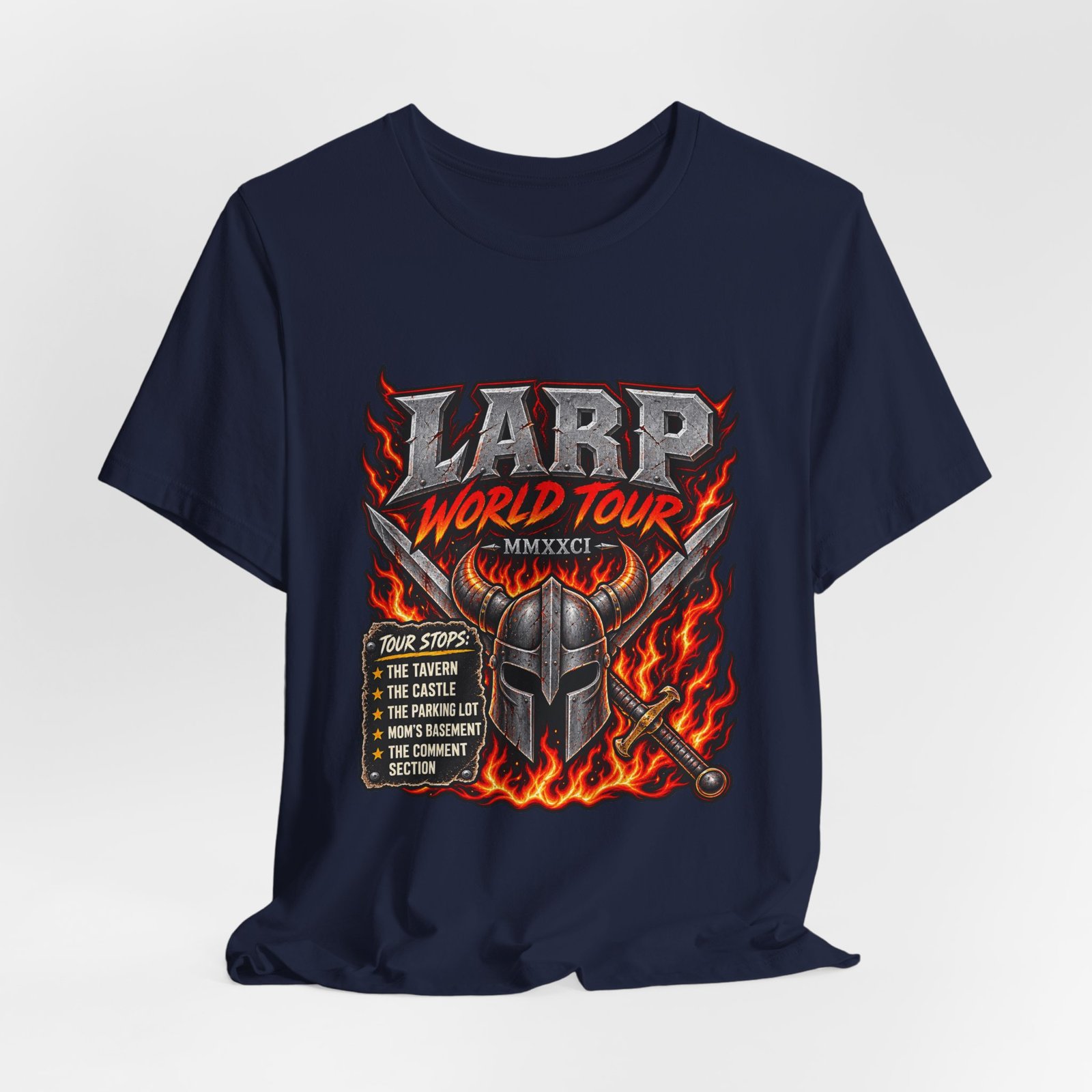 LARP Tour Fantasy Role Playing Humor Graphic Tee - Image 24