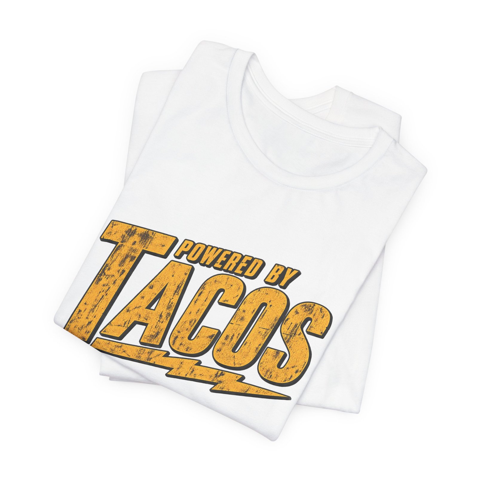 Powered By Tacos Funny Food Lover Quote Graphic Tee - Image 3