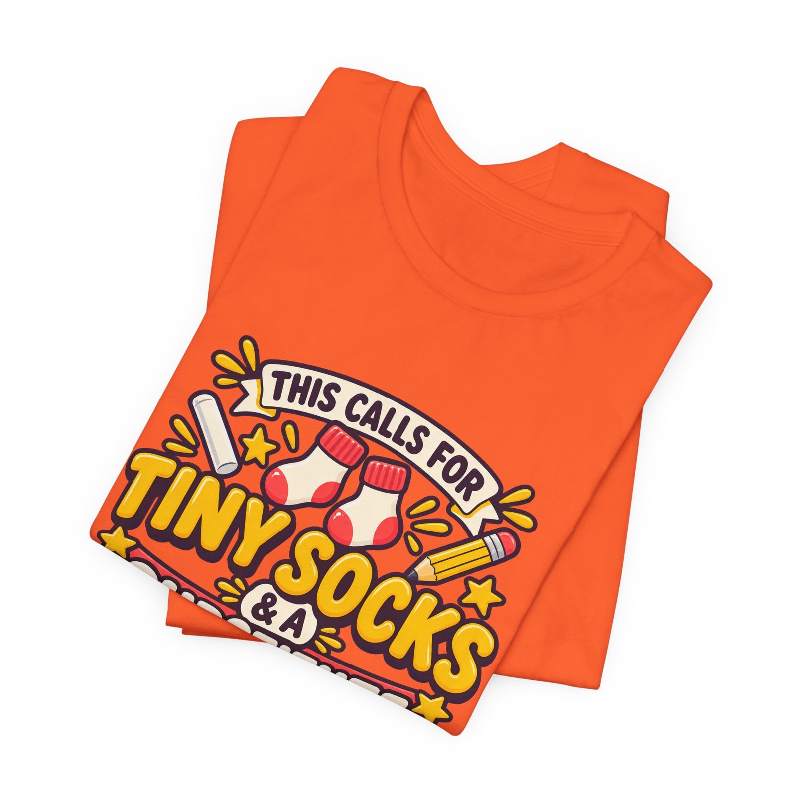 Teacher Baby Announcement Tiny Socks And Substitute Classroom Tee - Image 7
